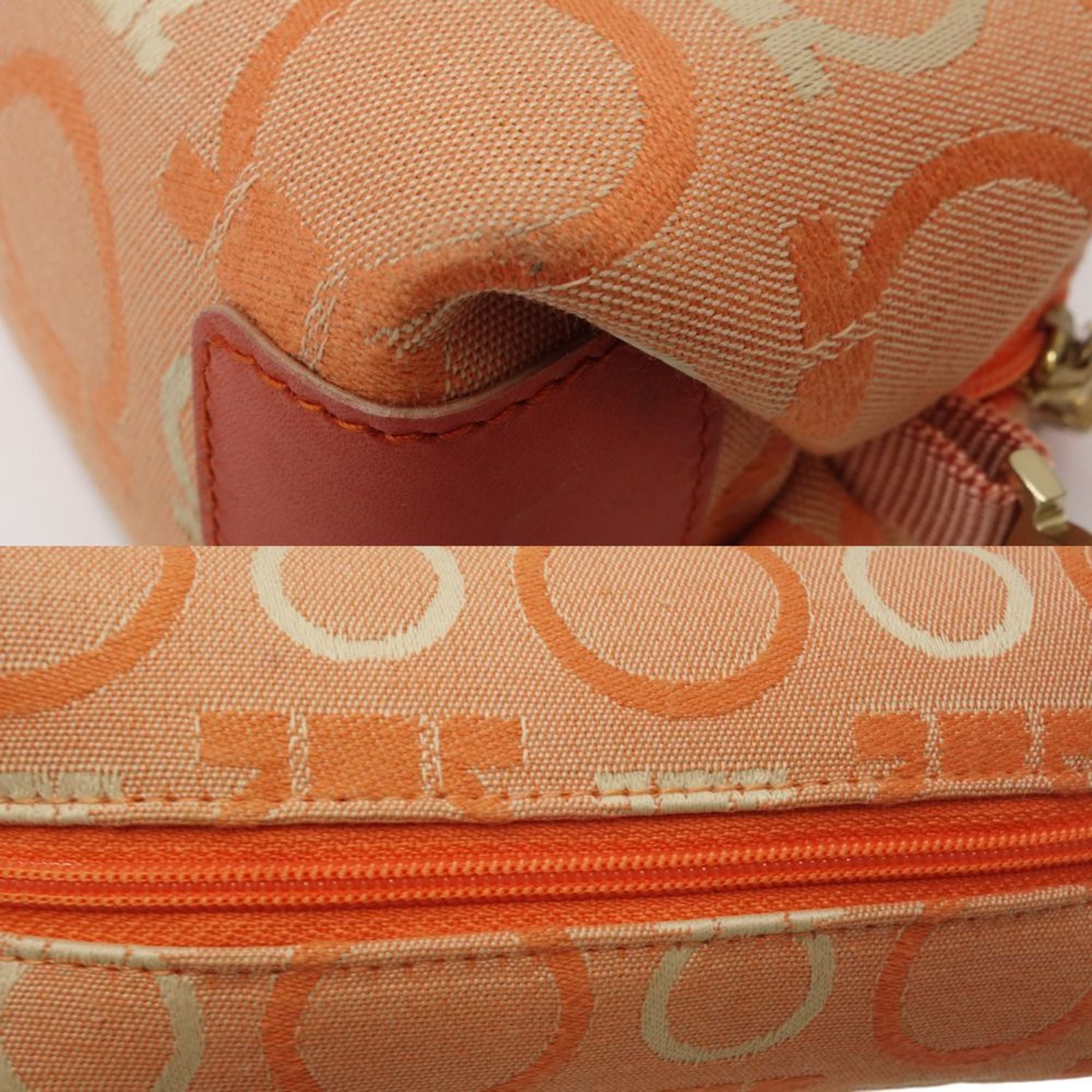 Salvatore Ferragamo Orange Canvas Pouch (Pre-Owned)