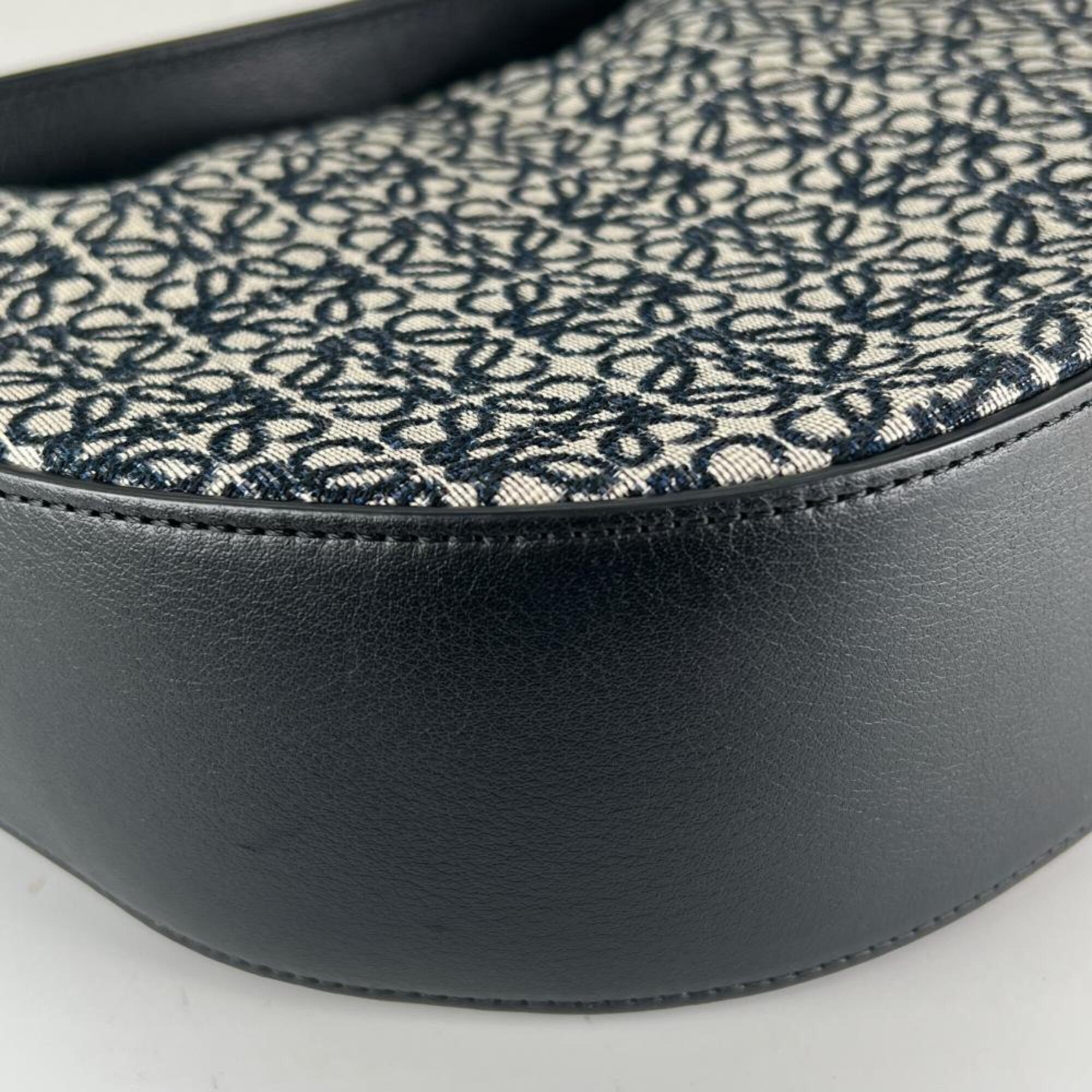 Loewe Black Navy Jacquard Leather Handbag (Pre-Owned)