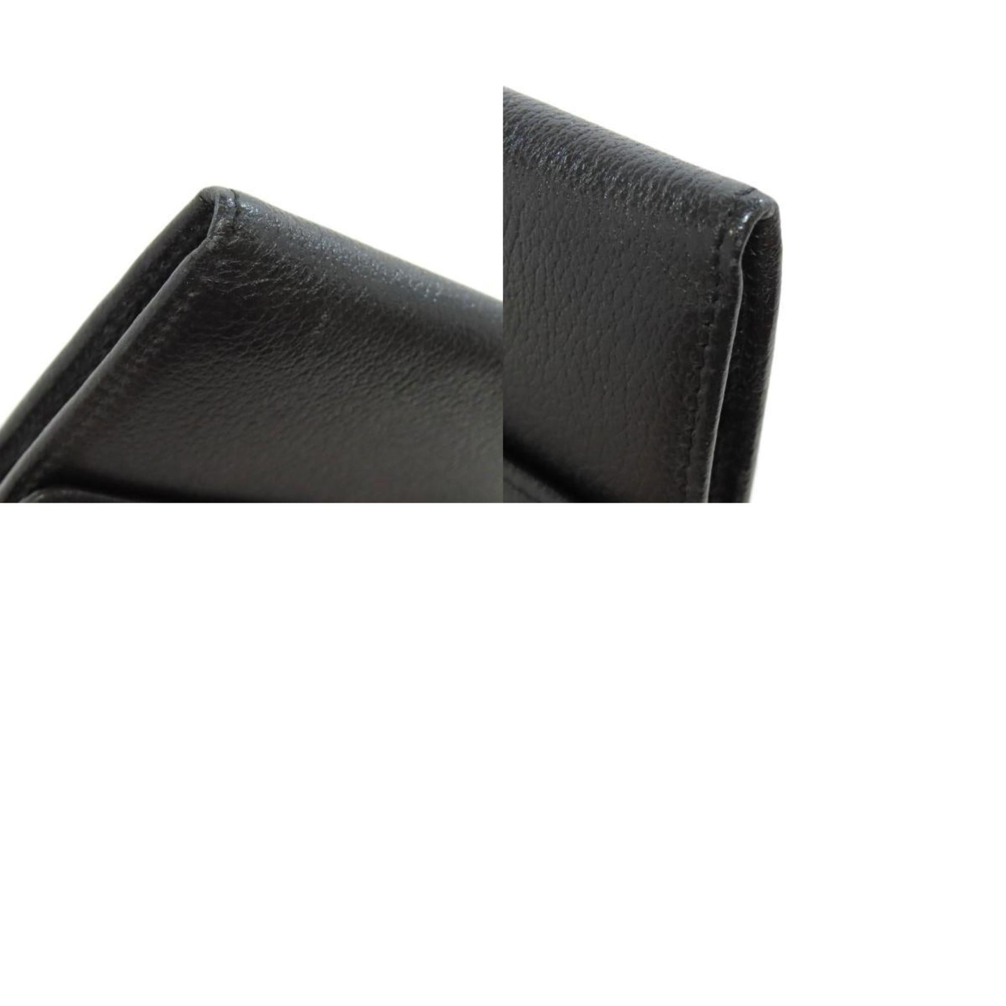 Chanel Black Leather Long Wallet (Bi-Fold) (Pre-Owned)