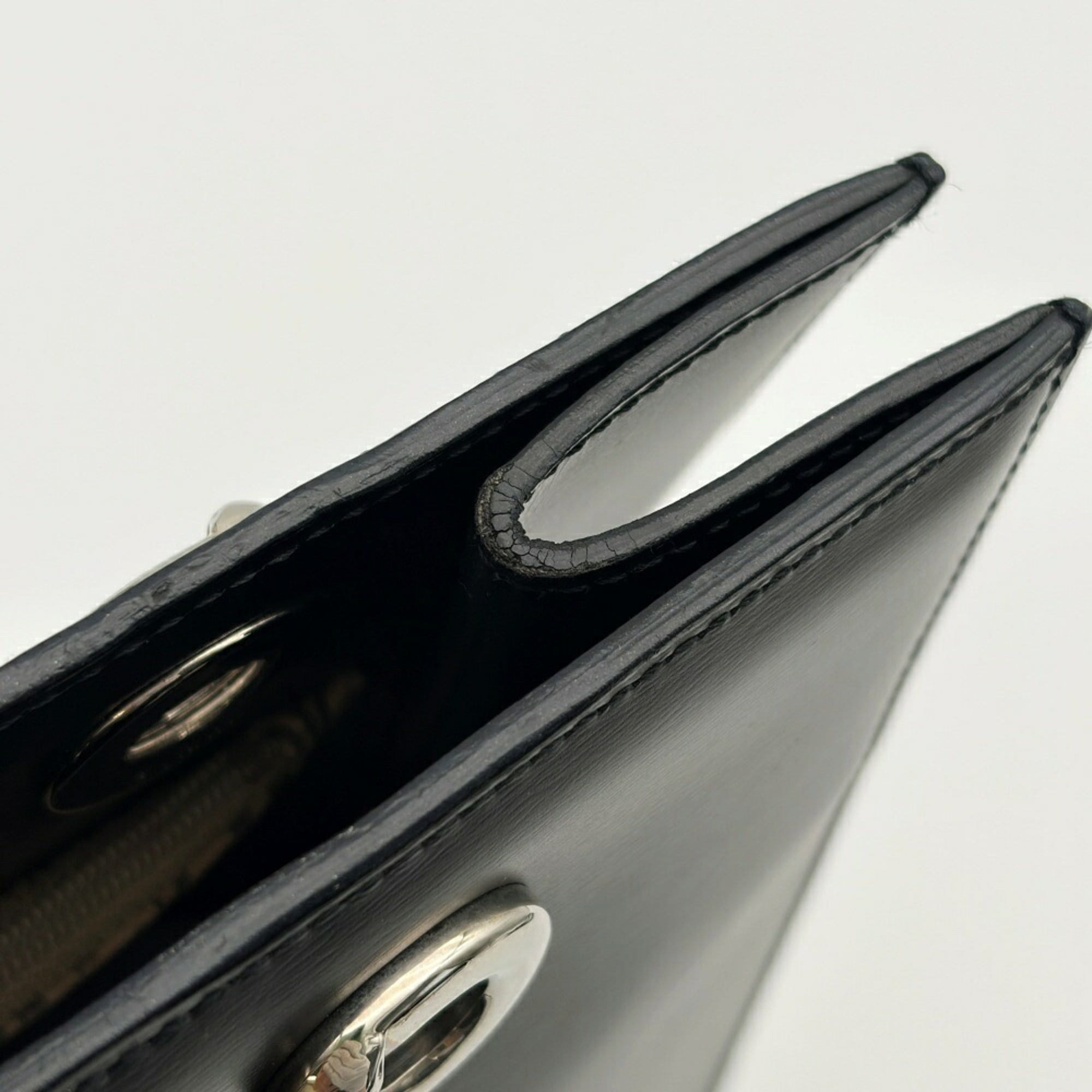 Cartier Panthère Black Leather Shoulder Bag Tote Bag (Pre-Owned)