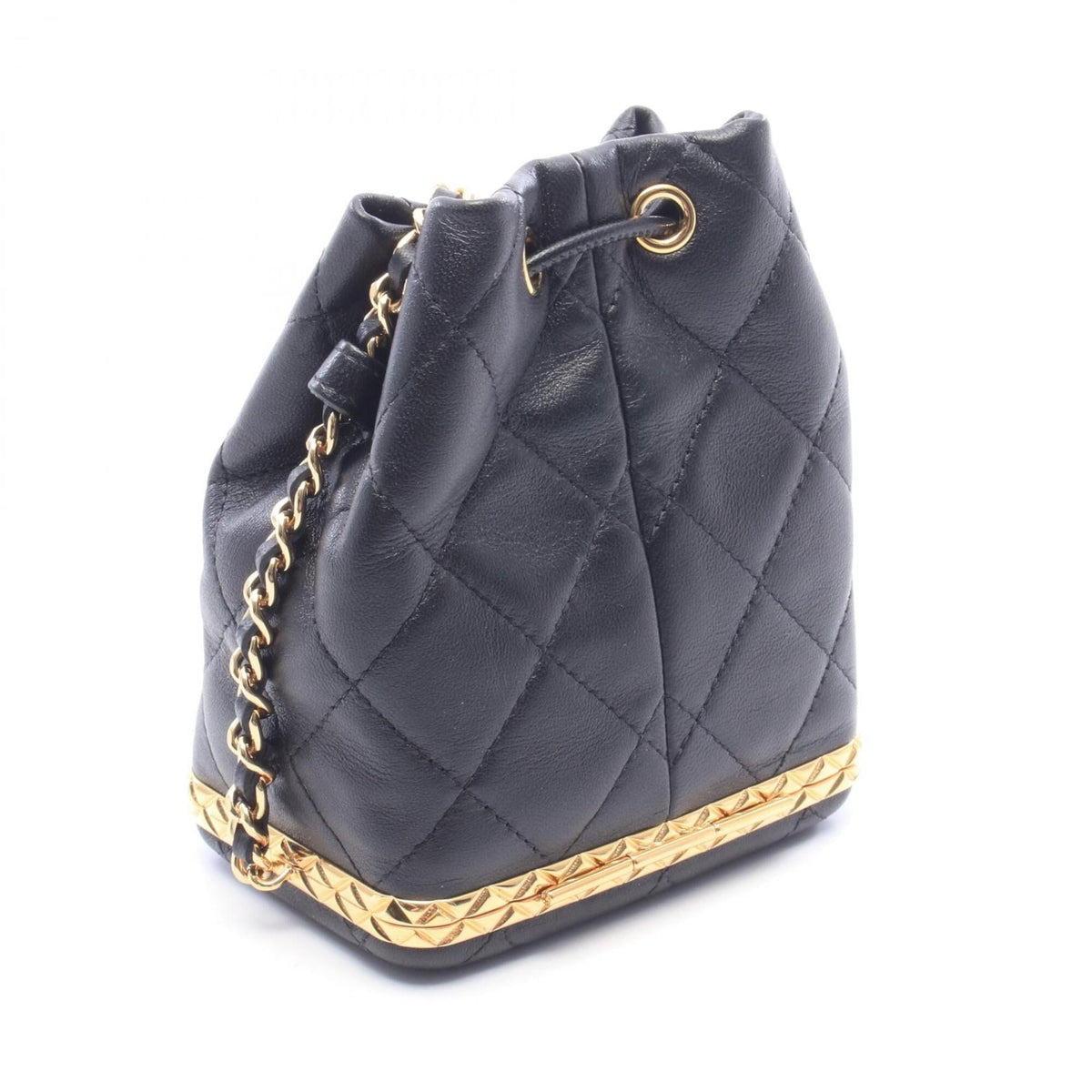 Chanel Black Leather Handbag Shoulder Bag (Pre-Owned)