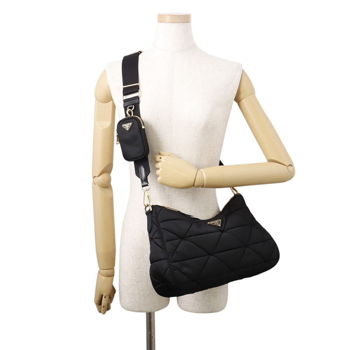 Prada Black Nylon Handbag Shoulder Bag (Pre-Owned)