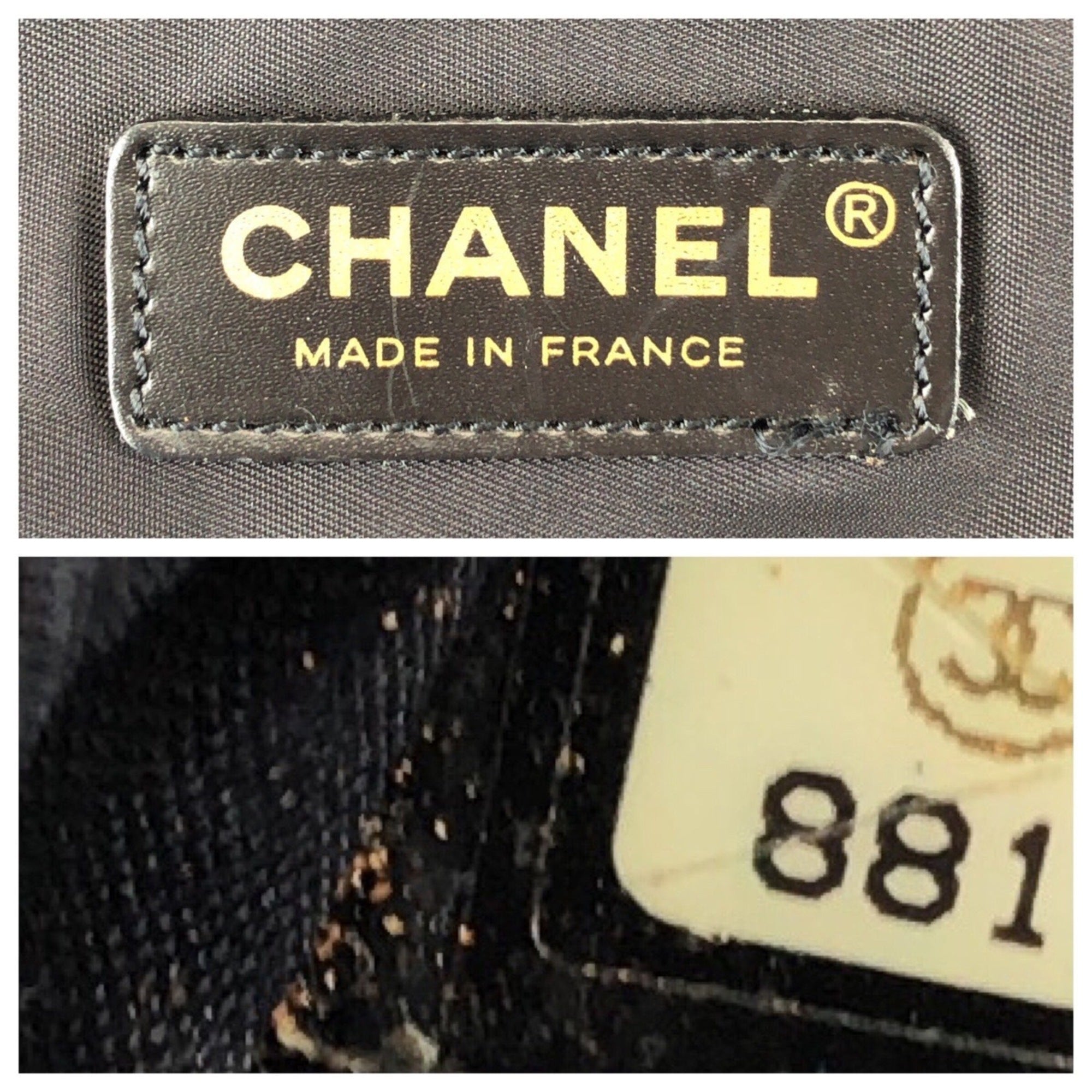 Chanel Black Nylon Leather Tote Bag (Pre-Owned)