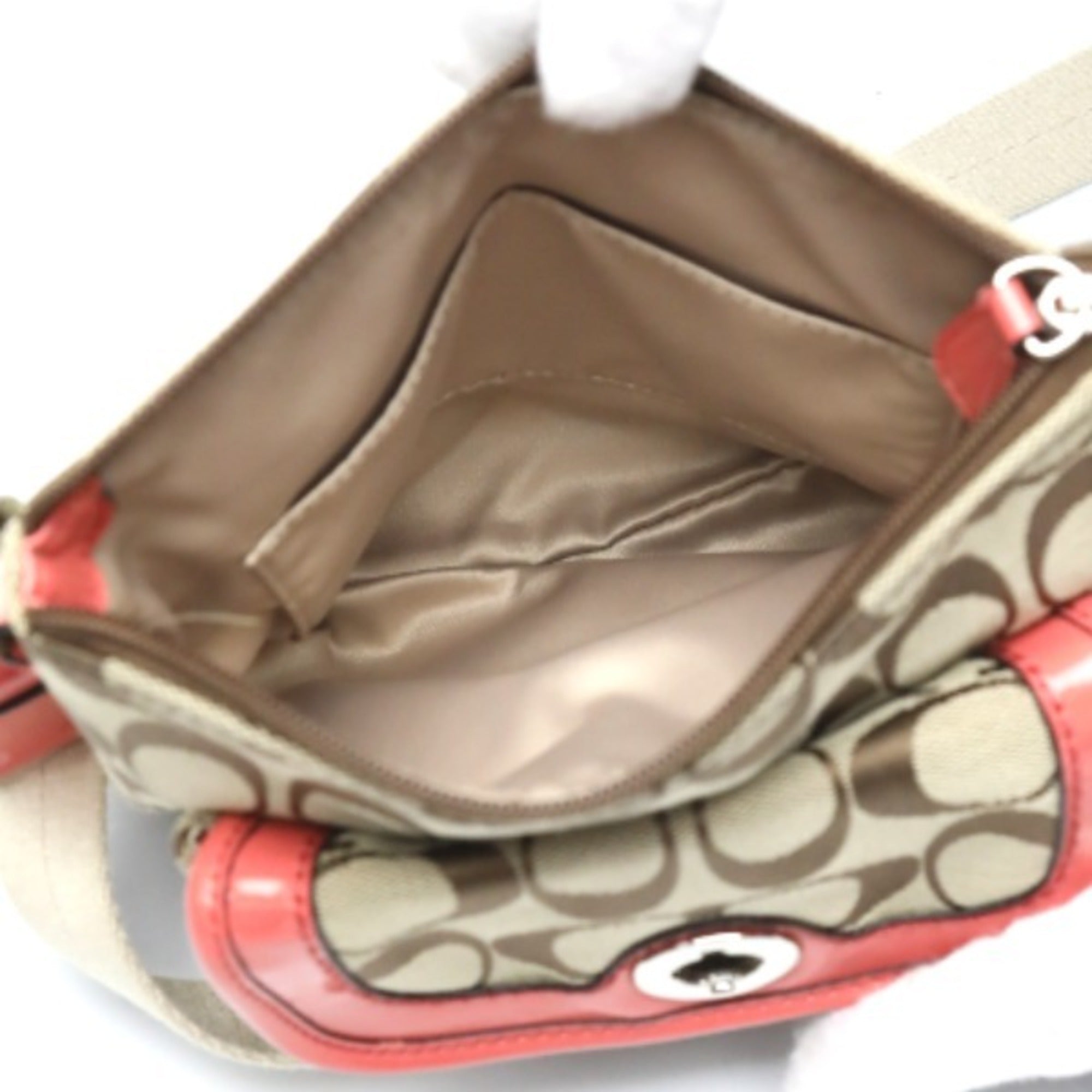 Coach Brown Pink Leather Shoulder Bag (Pre-Owned)