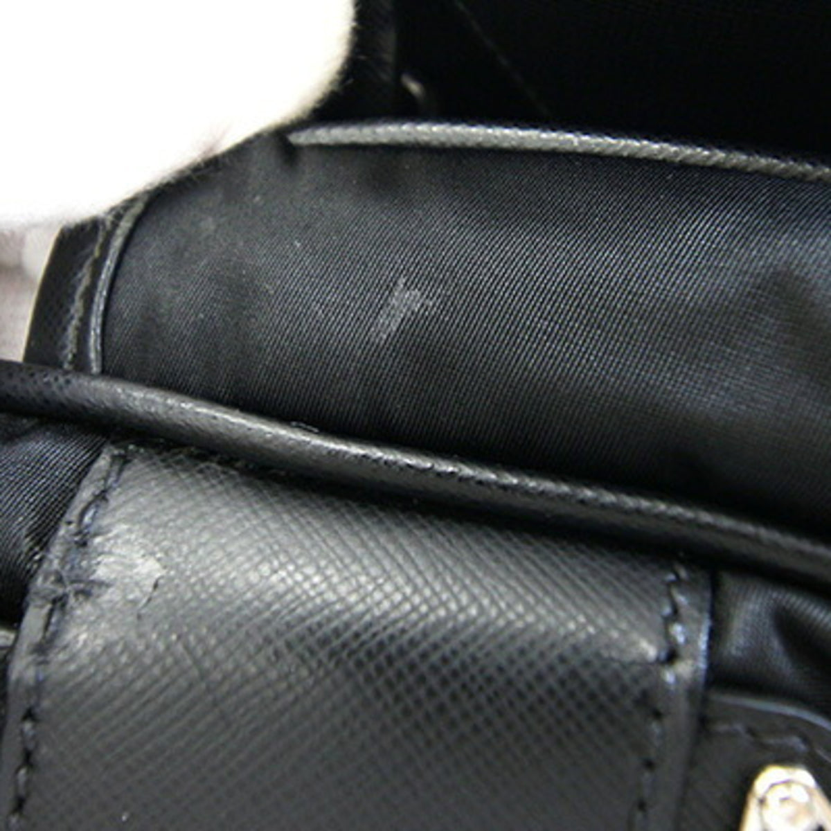 Prada Black White Nylon Shoulder Bag (Pre-Owned)