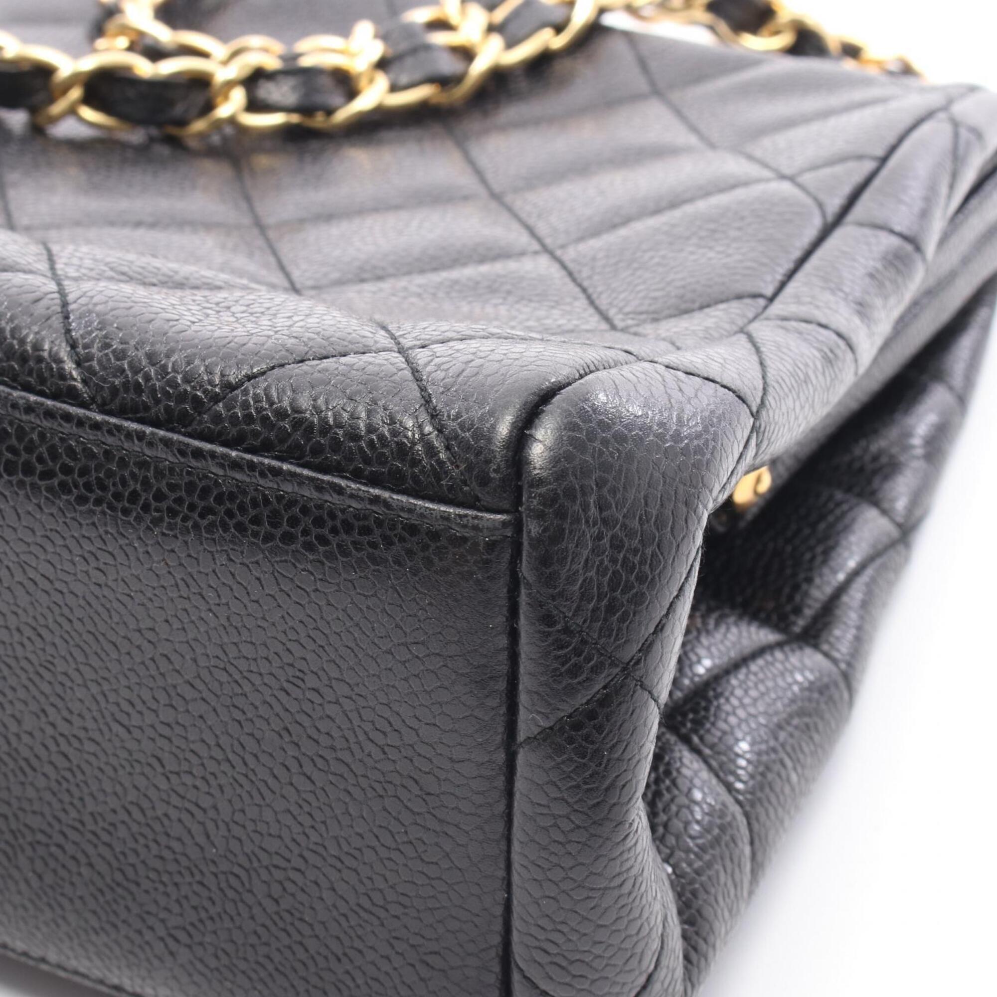Chanel Black Grained Calfskin Handbag (Pre-Owned)