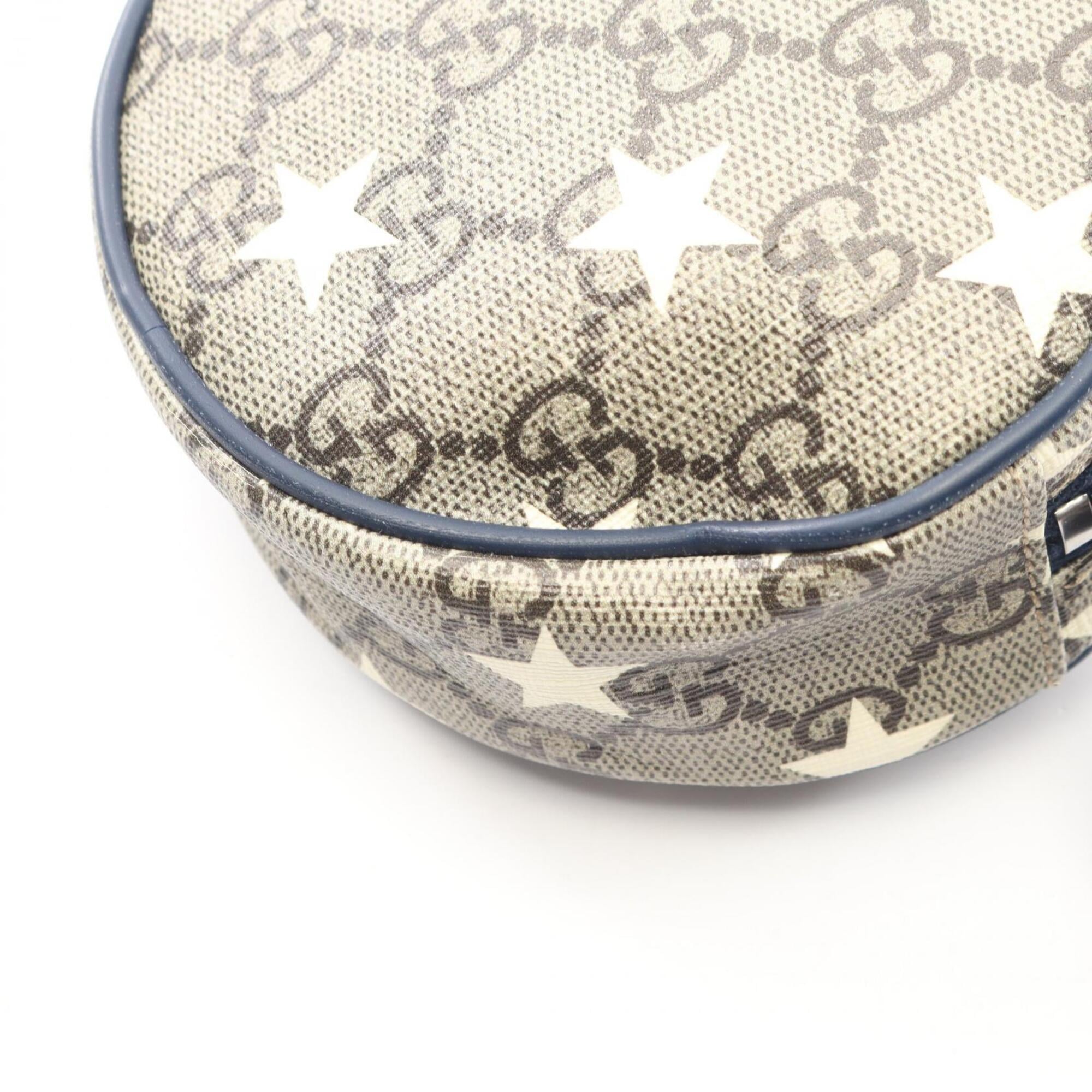 Gucci Beige Navy Pvc Coated Canvas Leather Fanny Pack Handbag (Pre-Owned)