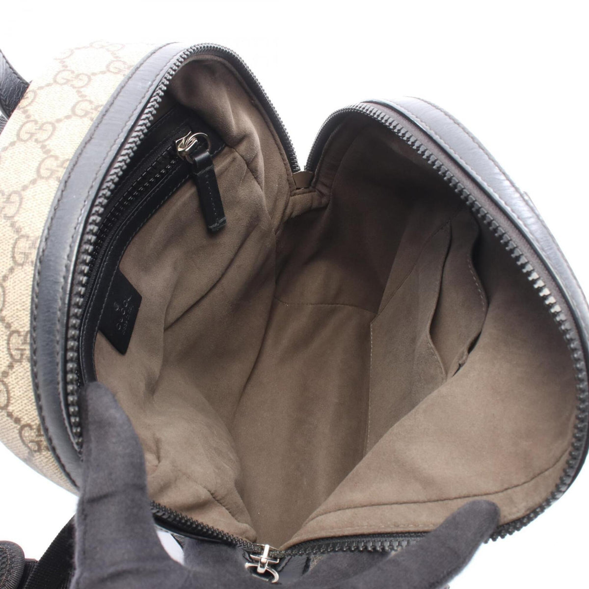 Gucci Beige Black Brown Pvc Leather Backpack Handbag (Pre-Owned)