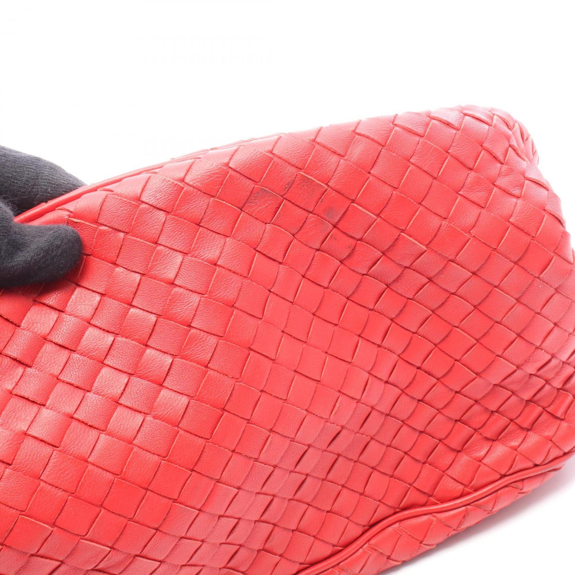 Bottega Veneta Red Color Leather Handbag (Pre-Owned)