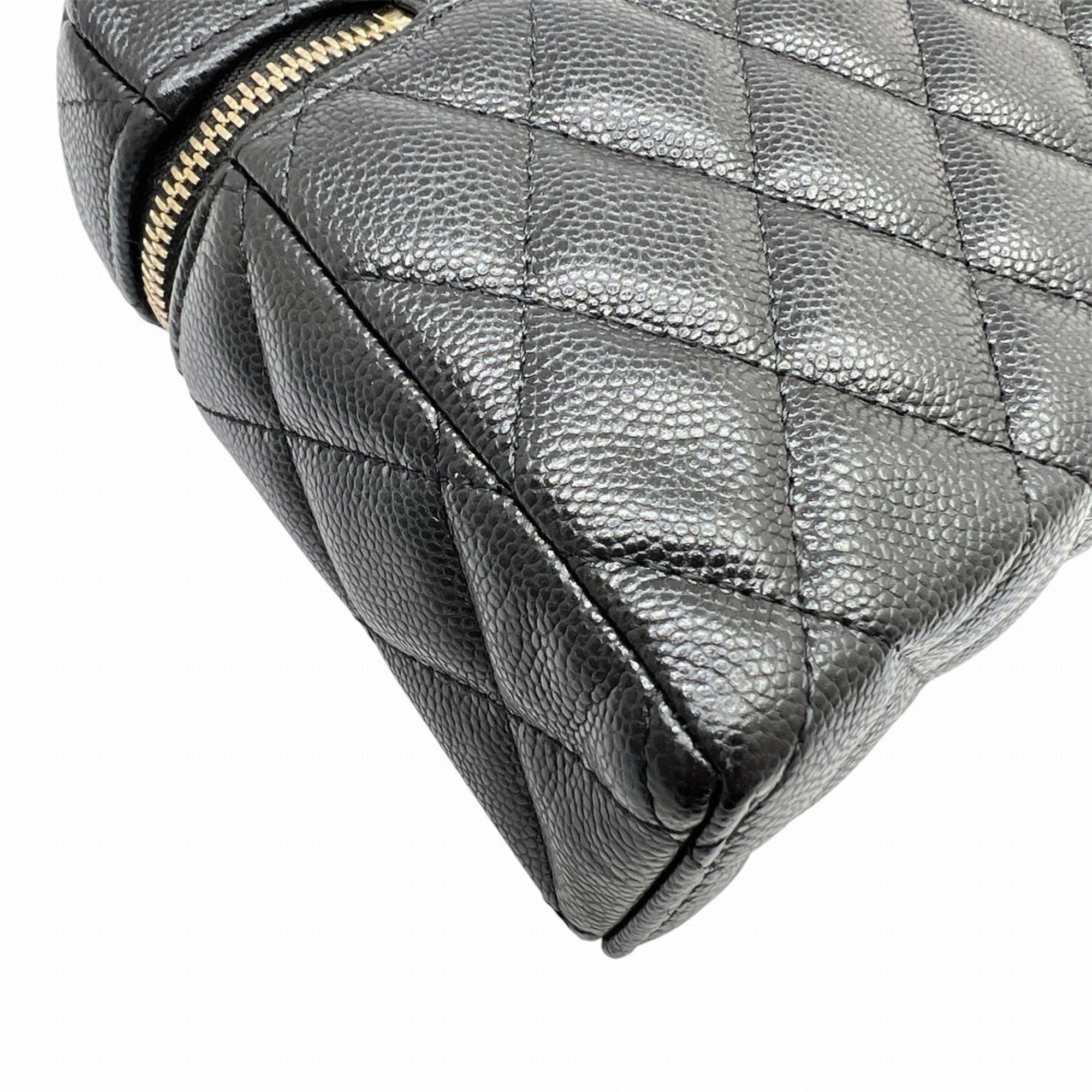 Chanel Black Grained Calfskin Shoulder Bag (Pre-Owned)