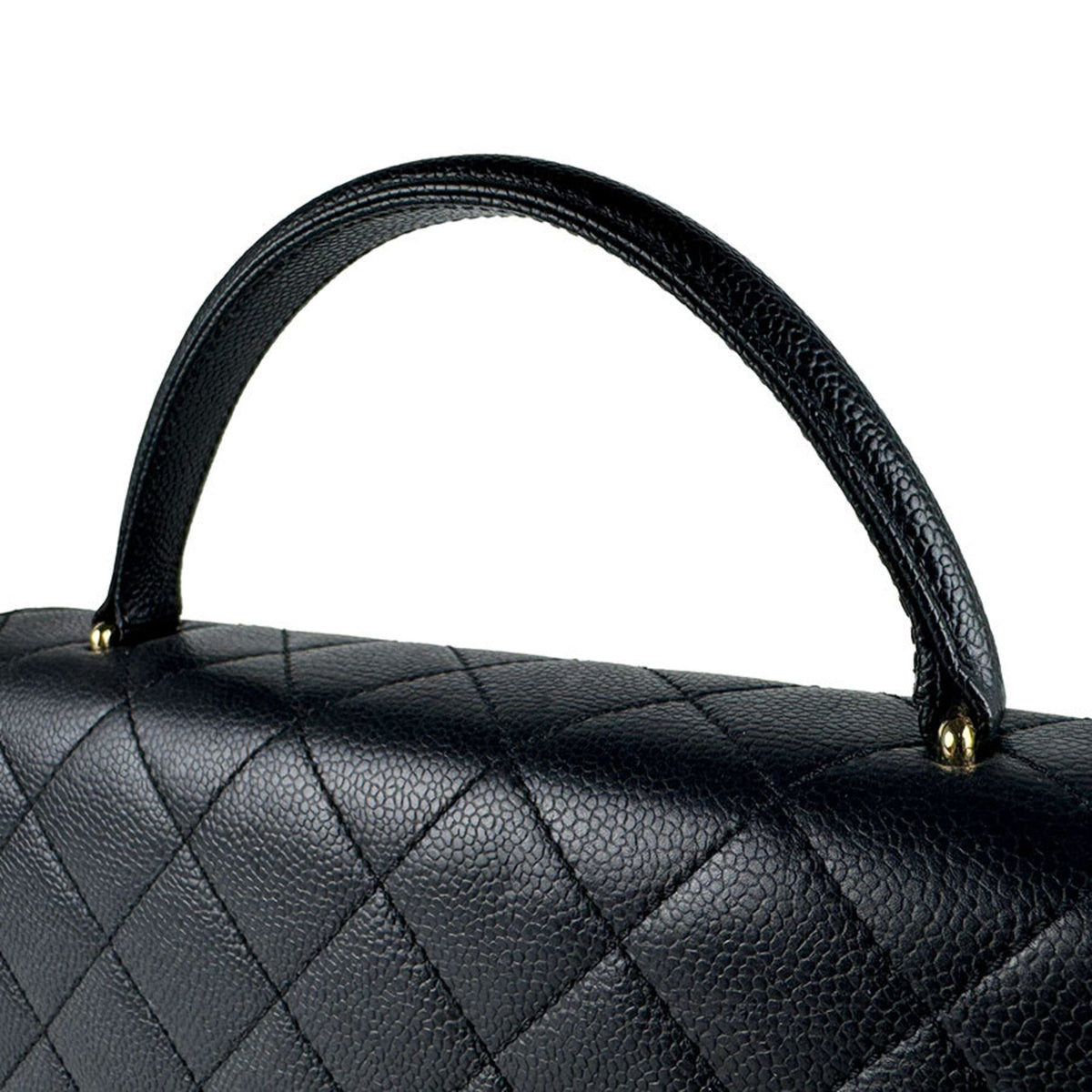 Chanel Black Grained Calfskin Handbag (Pre-Owned)