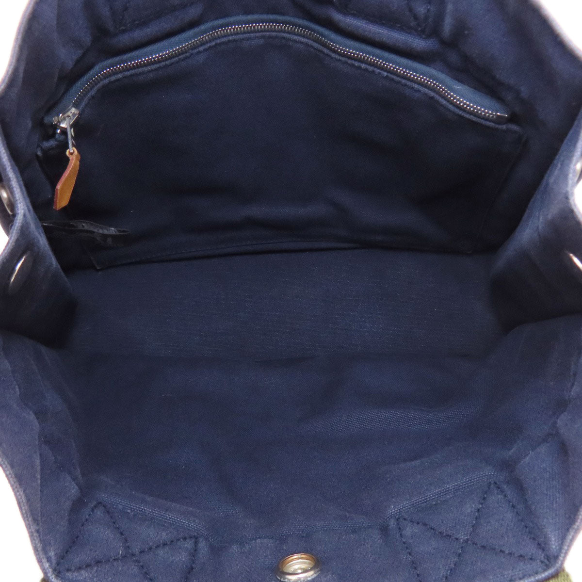 Hermes Navy Canvas Handbag (Pre-Owned)