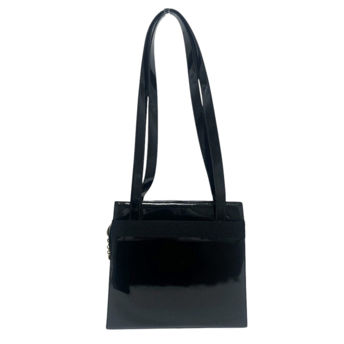 Salvatore Ferragamo Vara Black Leather Shoulder Bag Tote Bag (Pre-Owned)