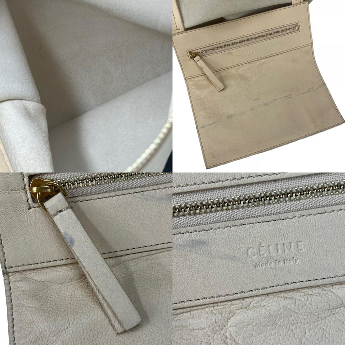 Celine Beige Black Leather Tote Bag (Pre-Owned)