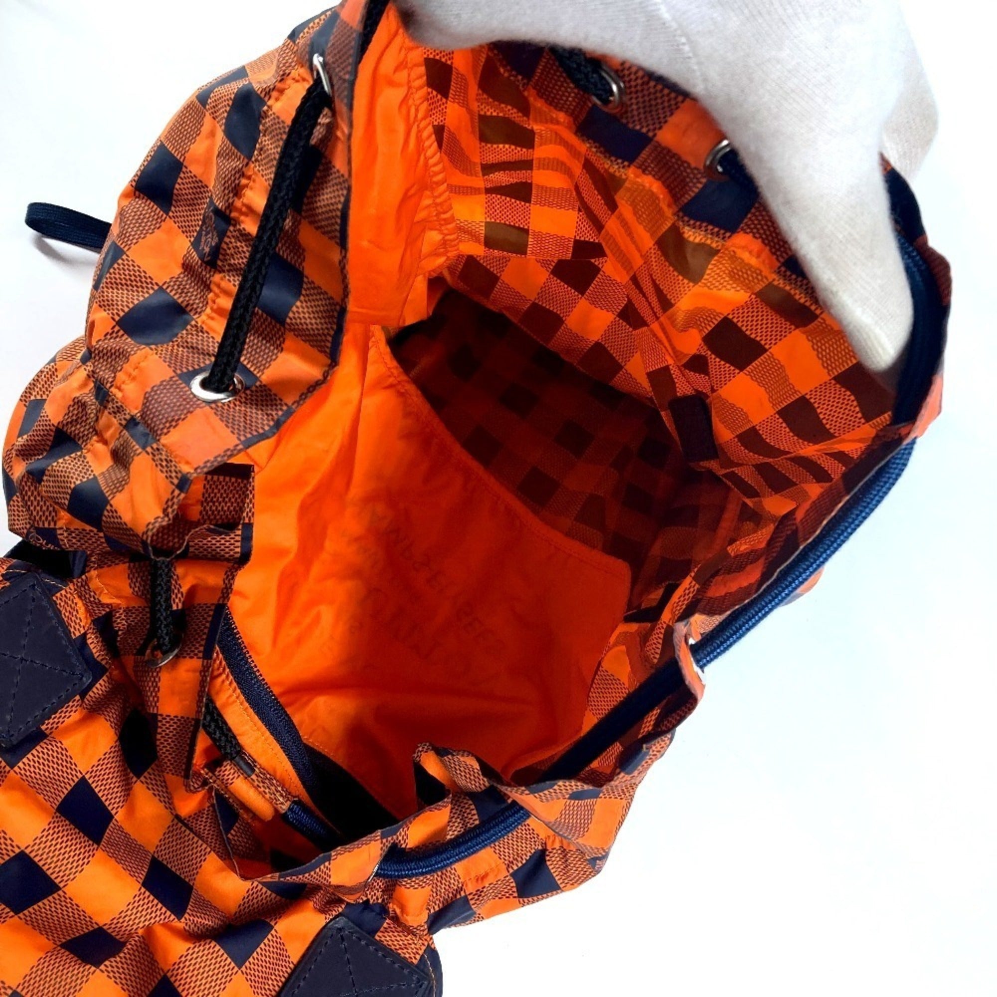 Louis Vuitton Damier Canvas Navy Orange Nylon Backpack (Pre-Owned)