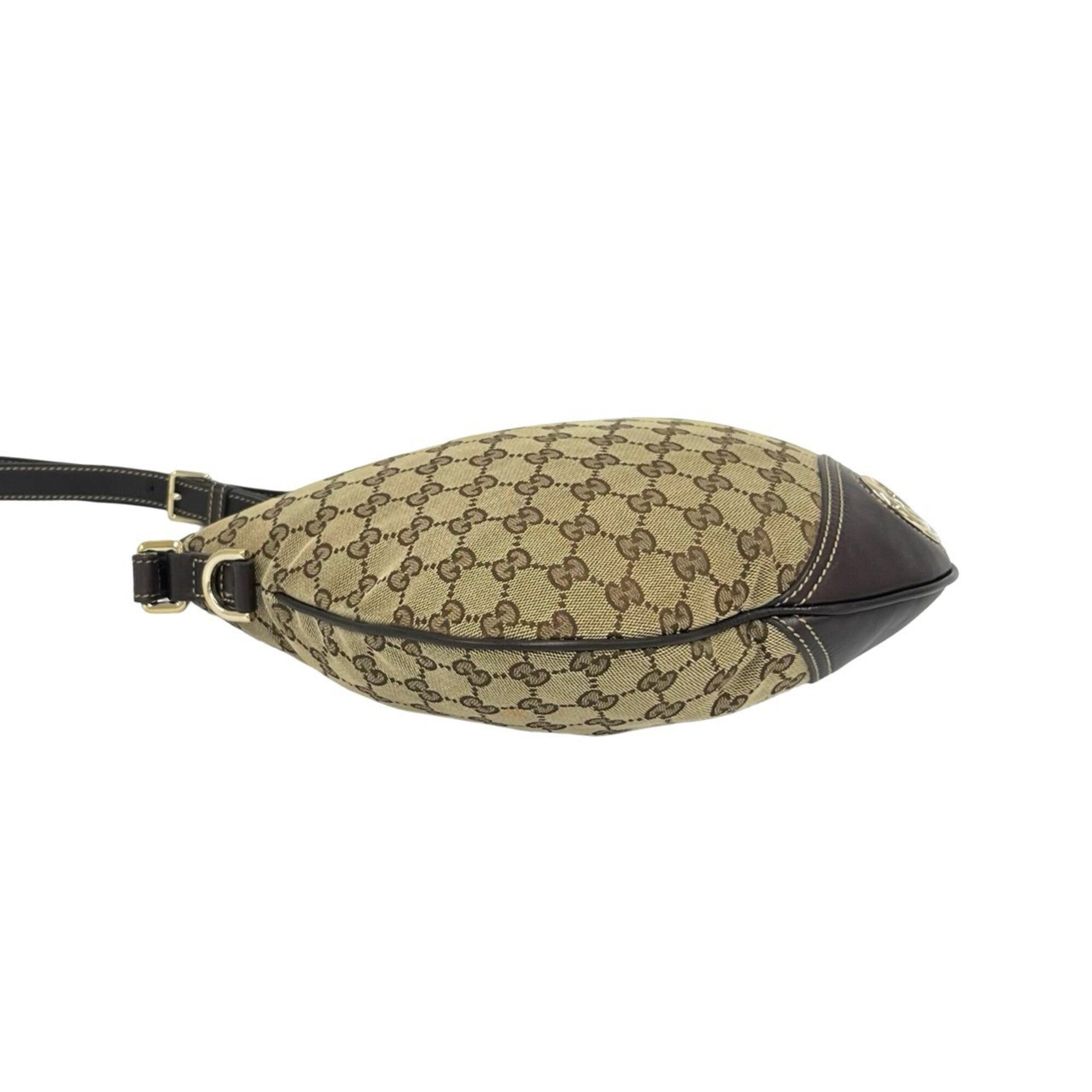Gucci Brown Canvas Leather Pochette Shoulder Bag (Pre-Owned)