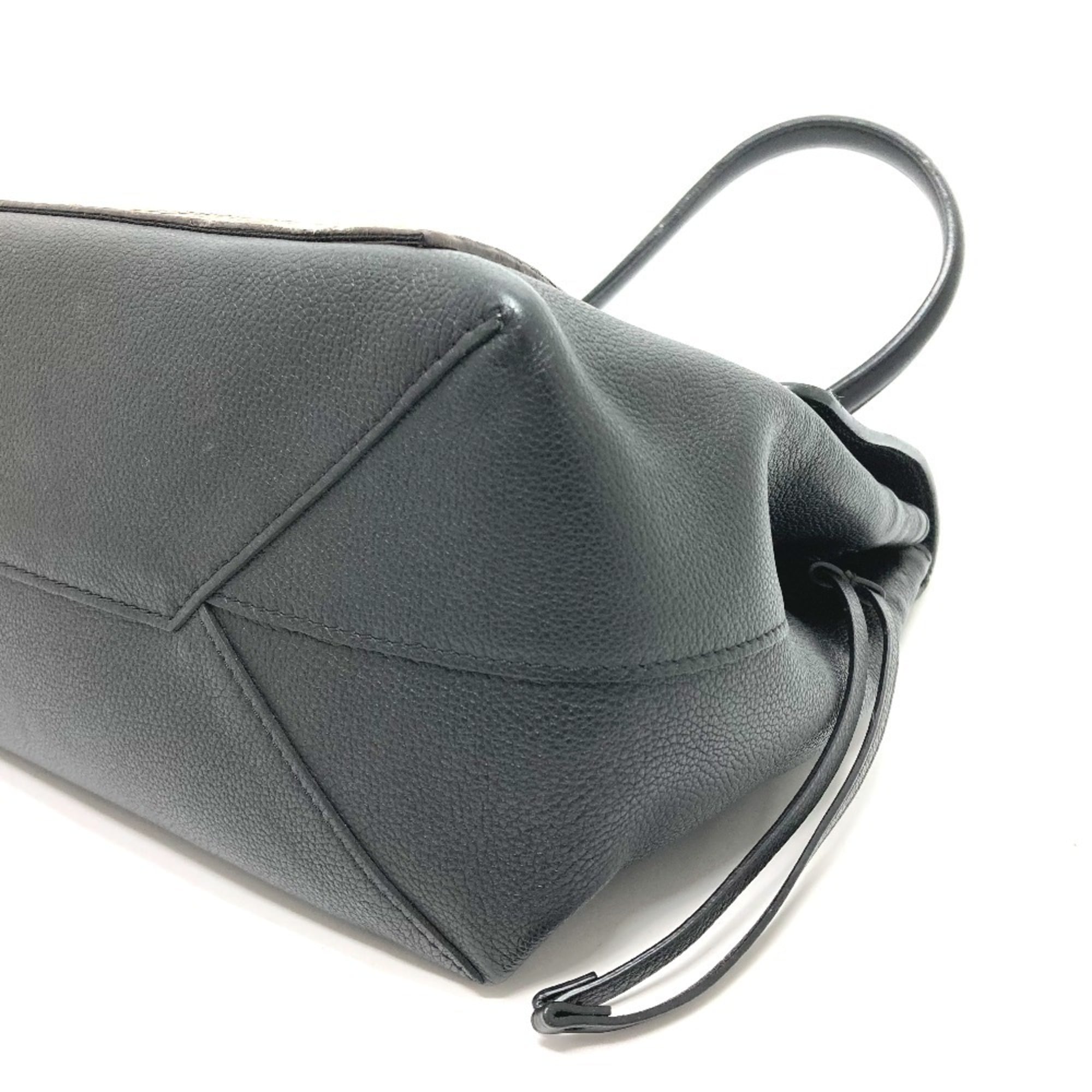 Louis Vuitton Black Leather Handbag Shoulder Bag (Pre-Owned)