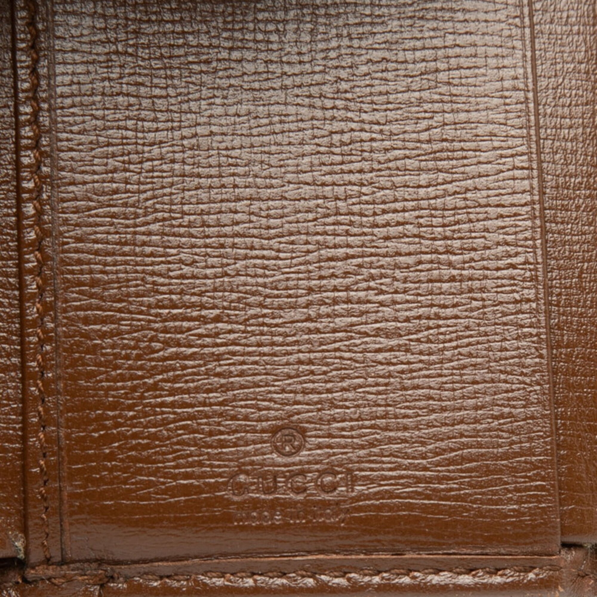 Gucci Gg Supreme Beige Brown Pvc Leather Wallet (Tri-Fold) (Pre-Owned)