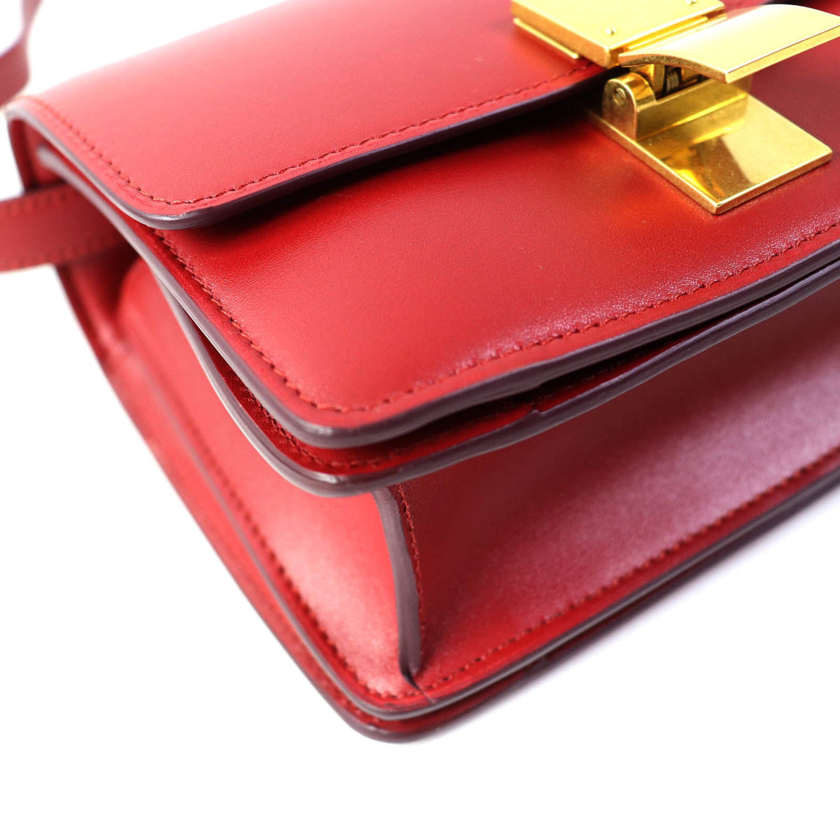 Celine Red Color Leather Shoulder Bag (Pre-Owned)