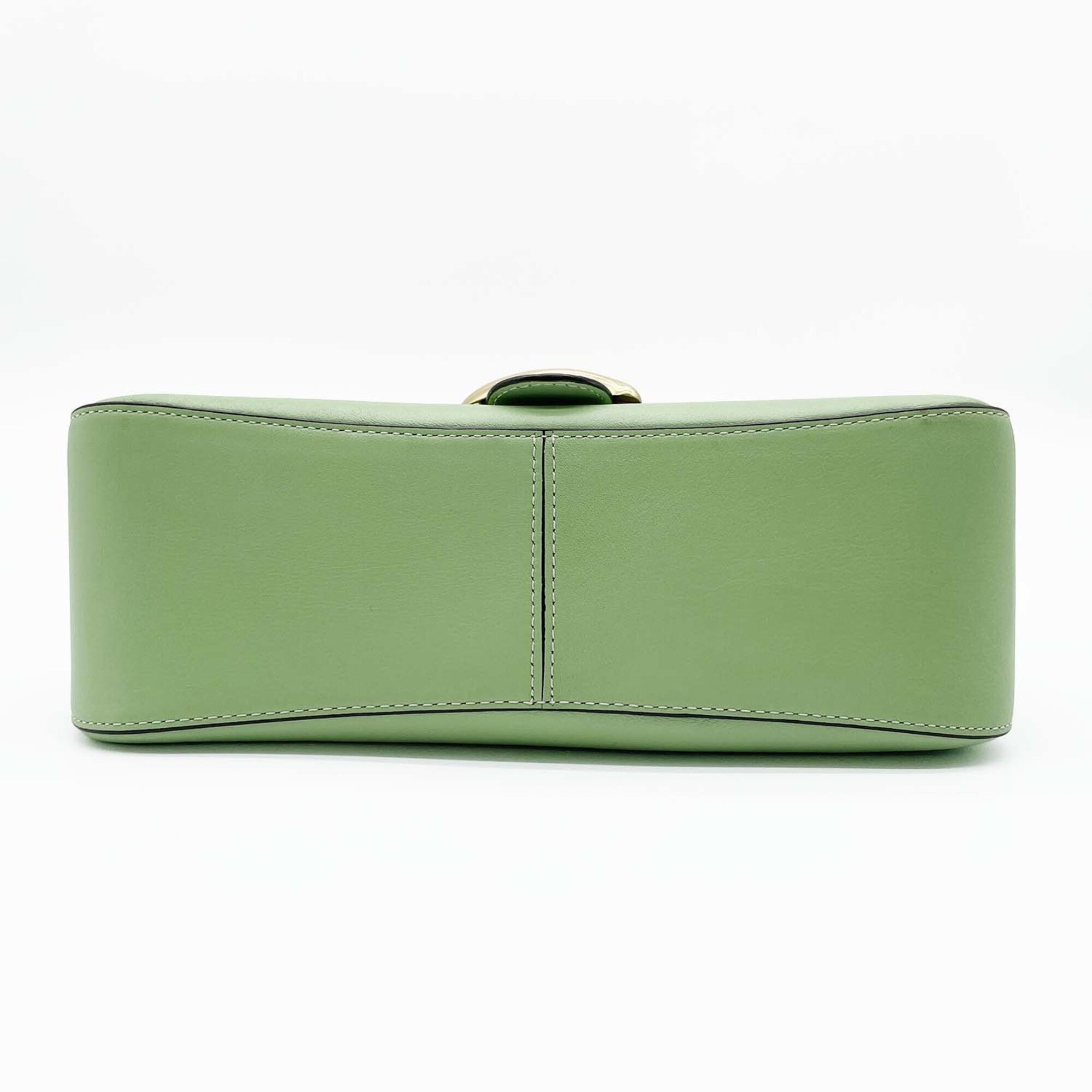 Coach Green Leather Shoulder Bag (Pre-Owned)