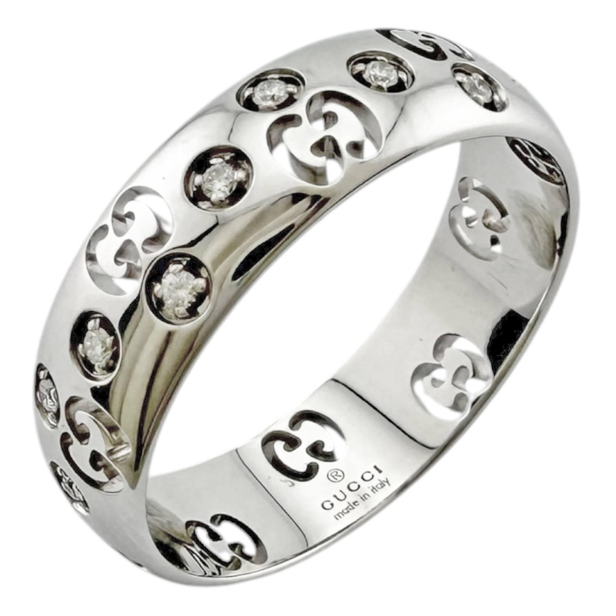 Gucci Icon Silver White Gold (18K) Band Ring (Pre-Owned)
