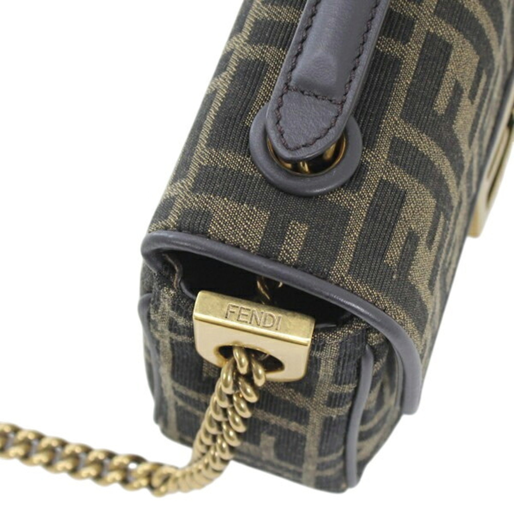 Fendi Brown Jacquard Shoulder Bag (Pre-Owned)