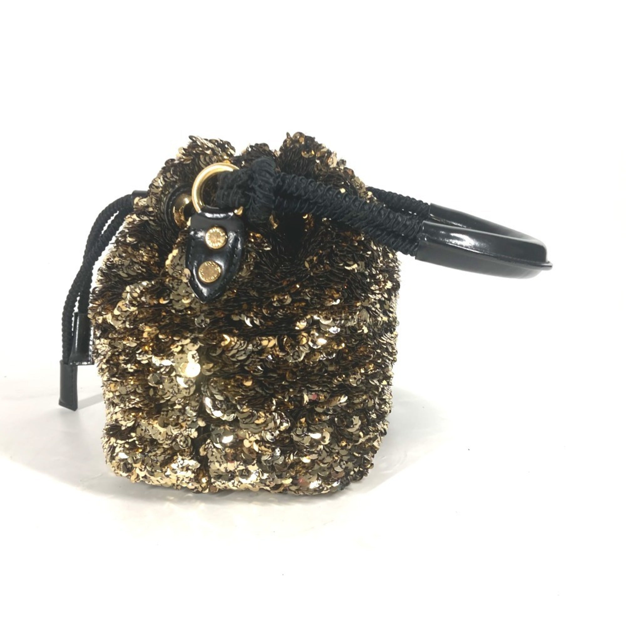 Louis Vuitton Black Gold Spangles Leather Handbag Shoulder Bag (Pre-Owned)
