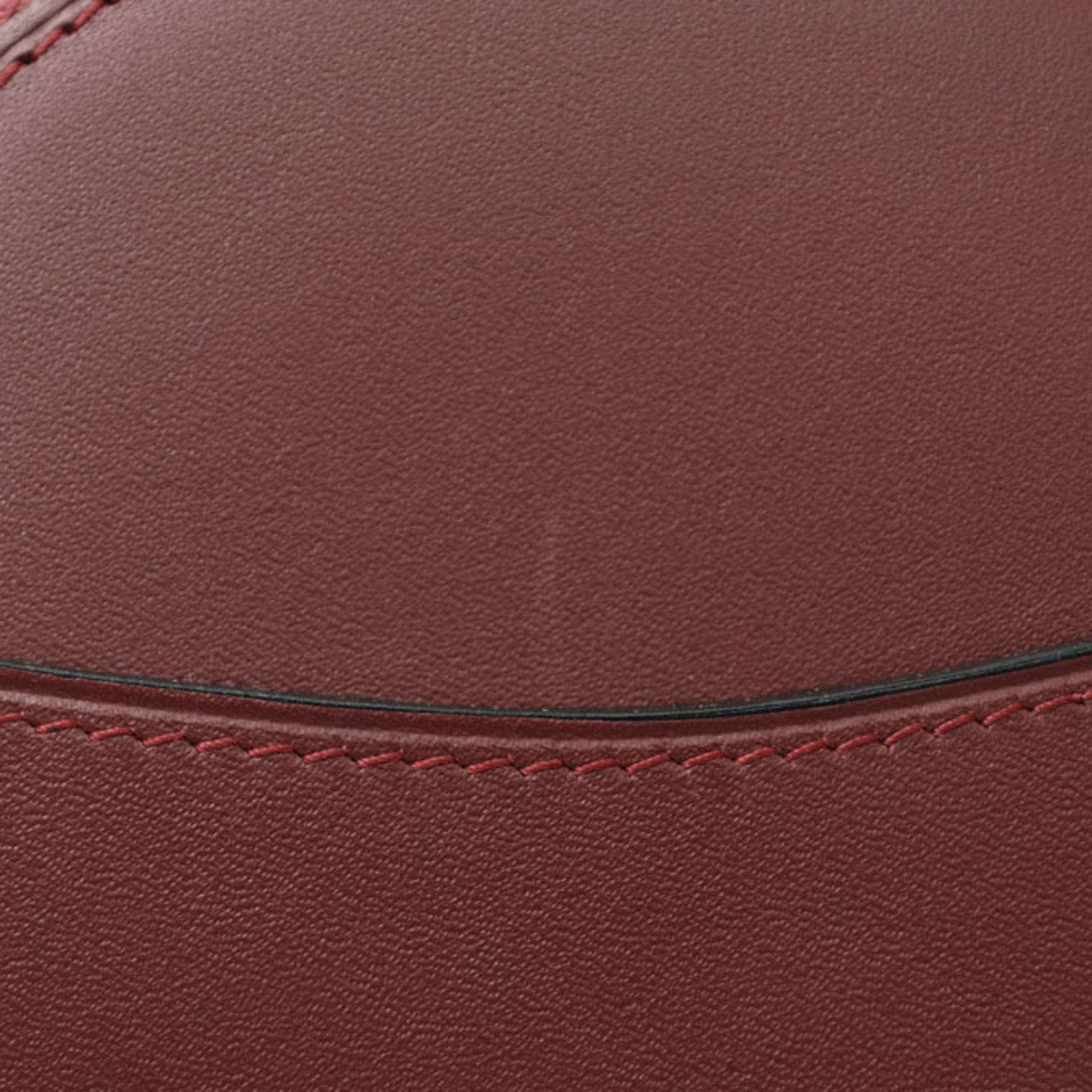 Cartier Bordeaux Leather Coin Purse/Coin Case (Pre-Owned)