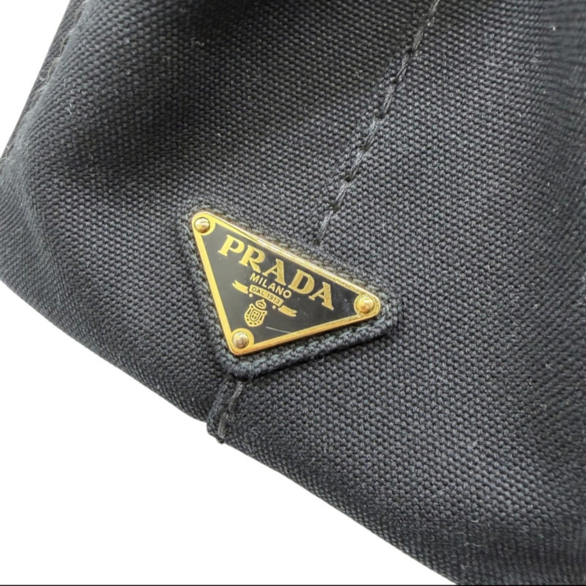 Prada Black Canvas Handbag Shoulder Bag (Pre-Owned)