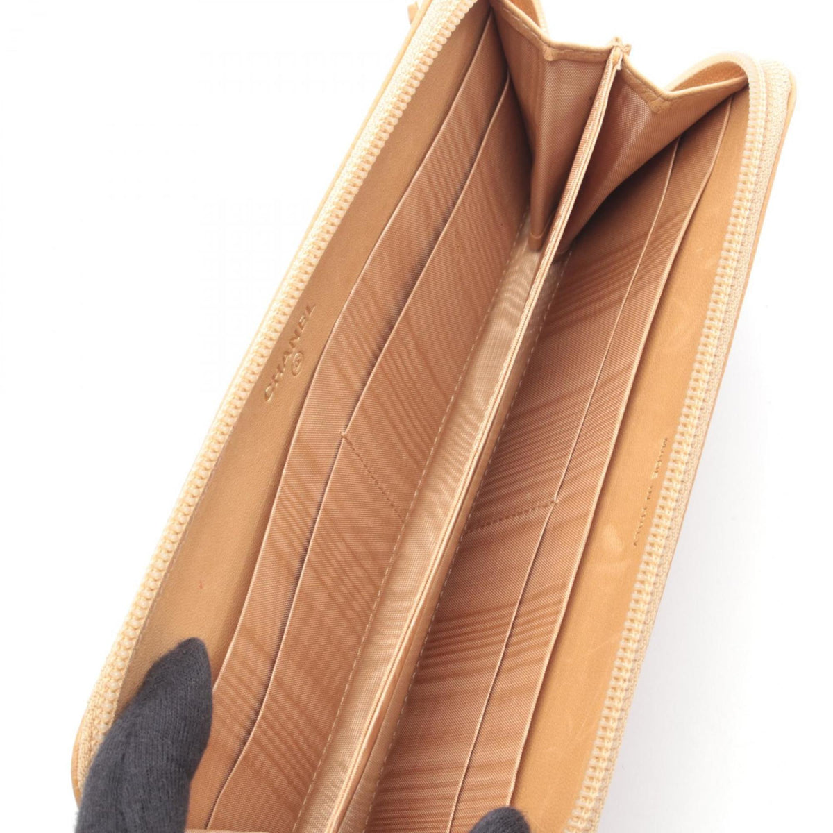Chanel Brown Leather Long Wallet (Bi-Fold) (Pre-Owned)