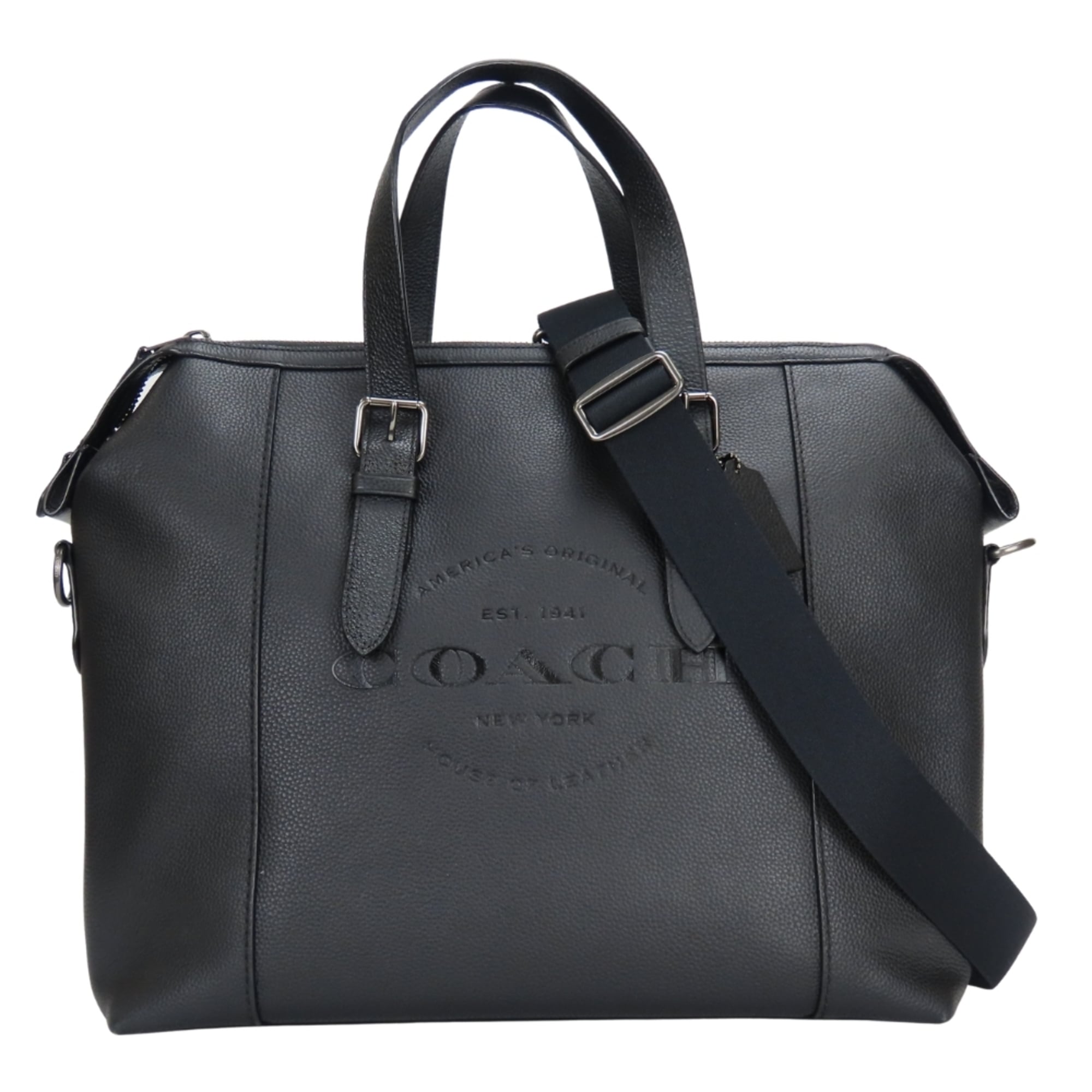 Coach Black Leather Briefcase Tote Bag (Pre-Owned)