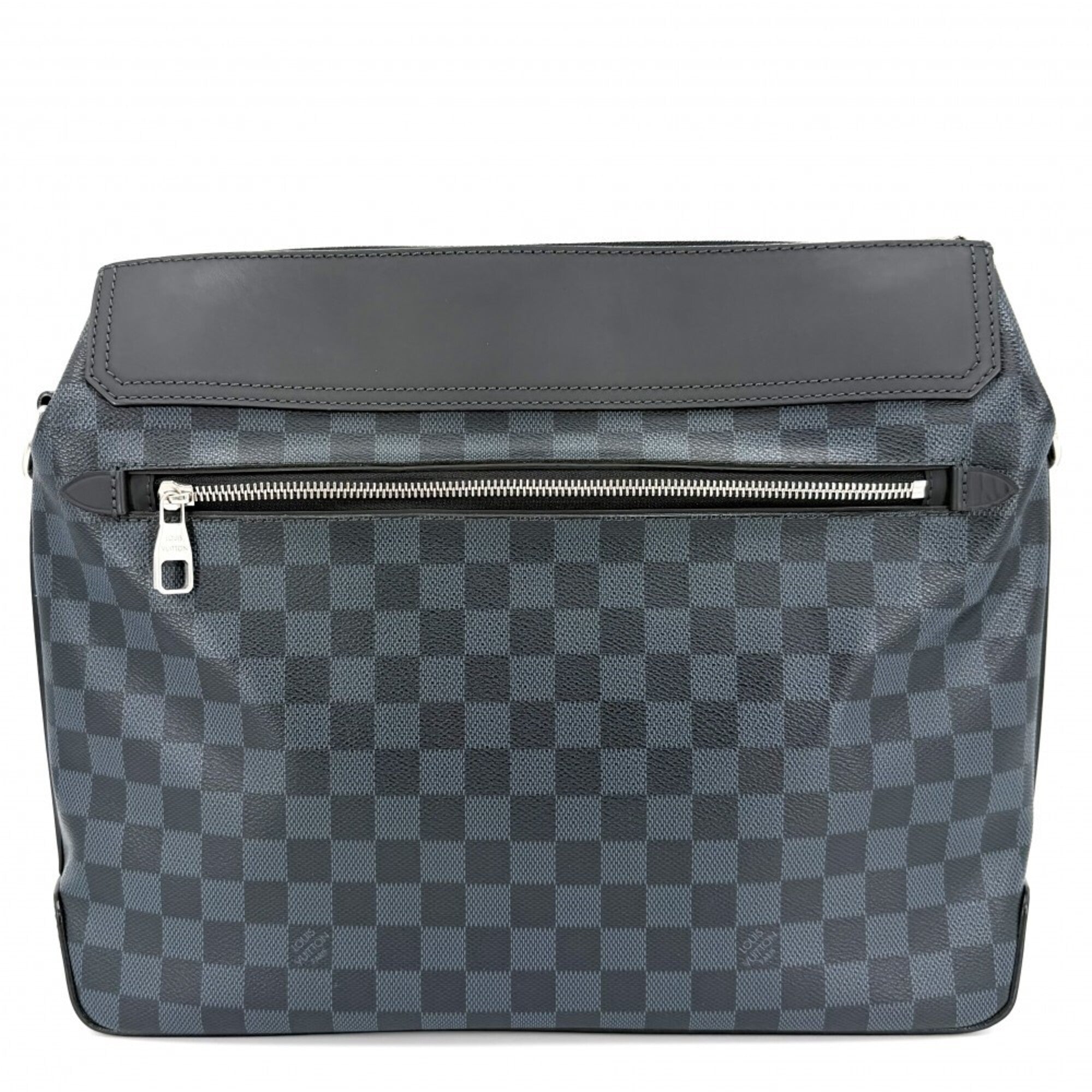 Louis Vuitton Black Damier Cobalt Navy Damier Canvas Shoulder Bag (Pre-Owned)