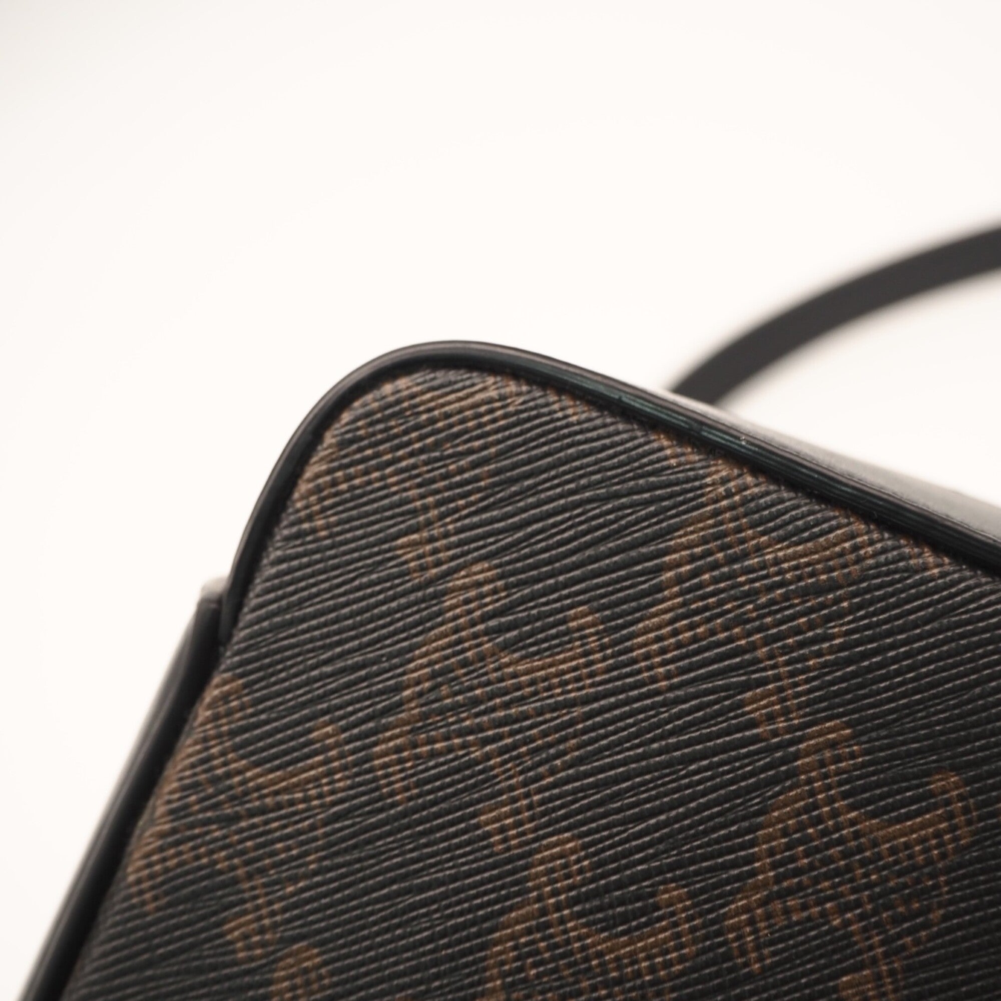 Celine Black Brown Coated Canvas Leather Shoulder Bag (Pre-Owned)