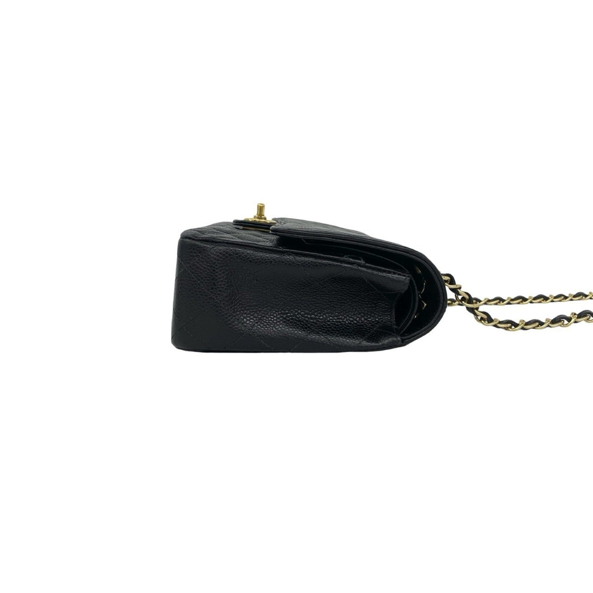 Chanel Black Grained Calfskin Pochette Shoulder Bag (Pre-Owned)