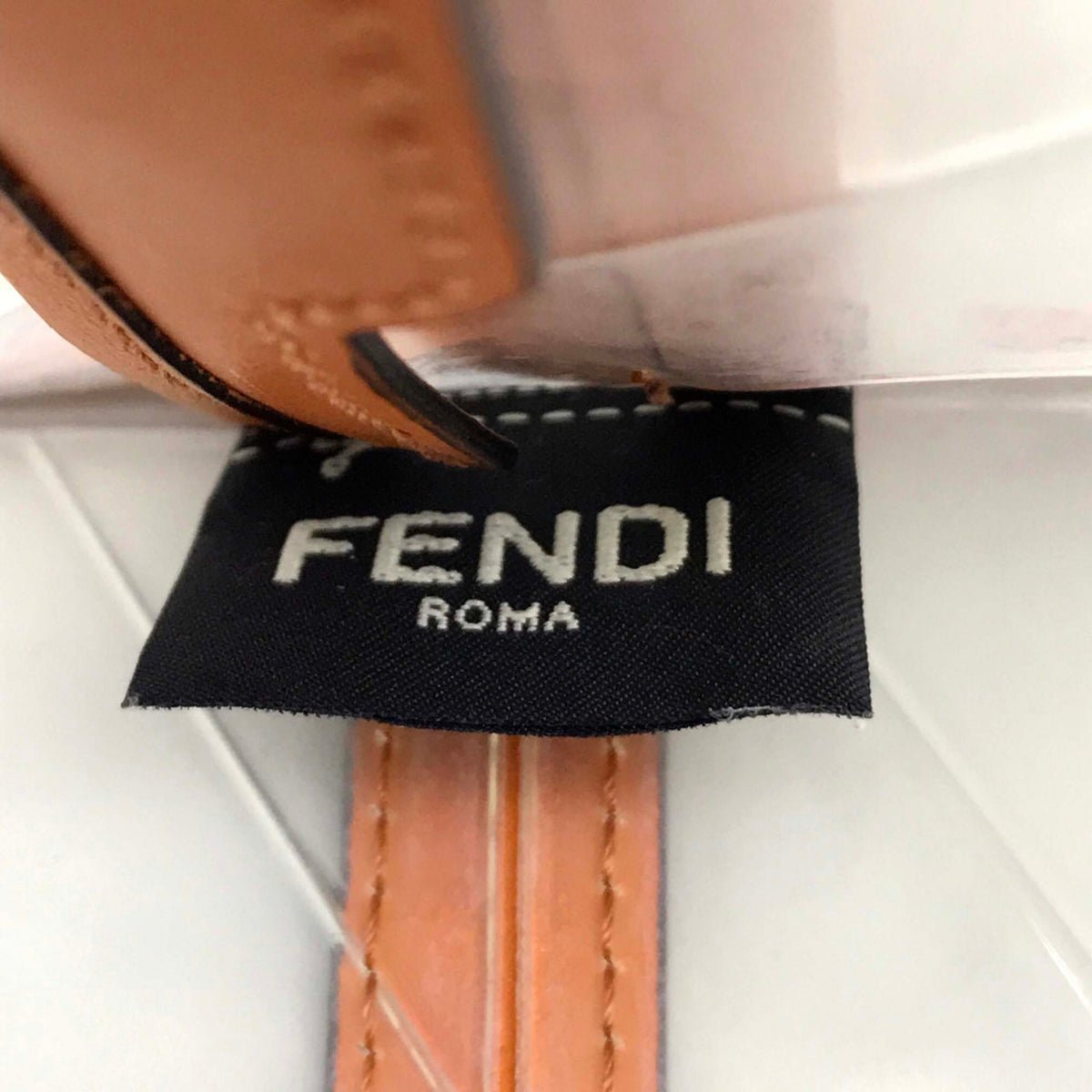 Fendi Peekaboo Clear Orange Vinyl Leather Handbag (Pre-Owned)