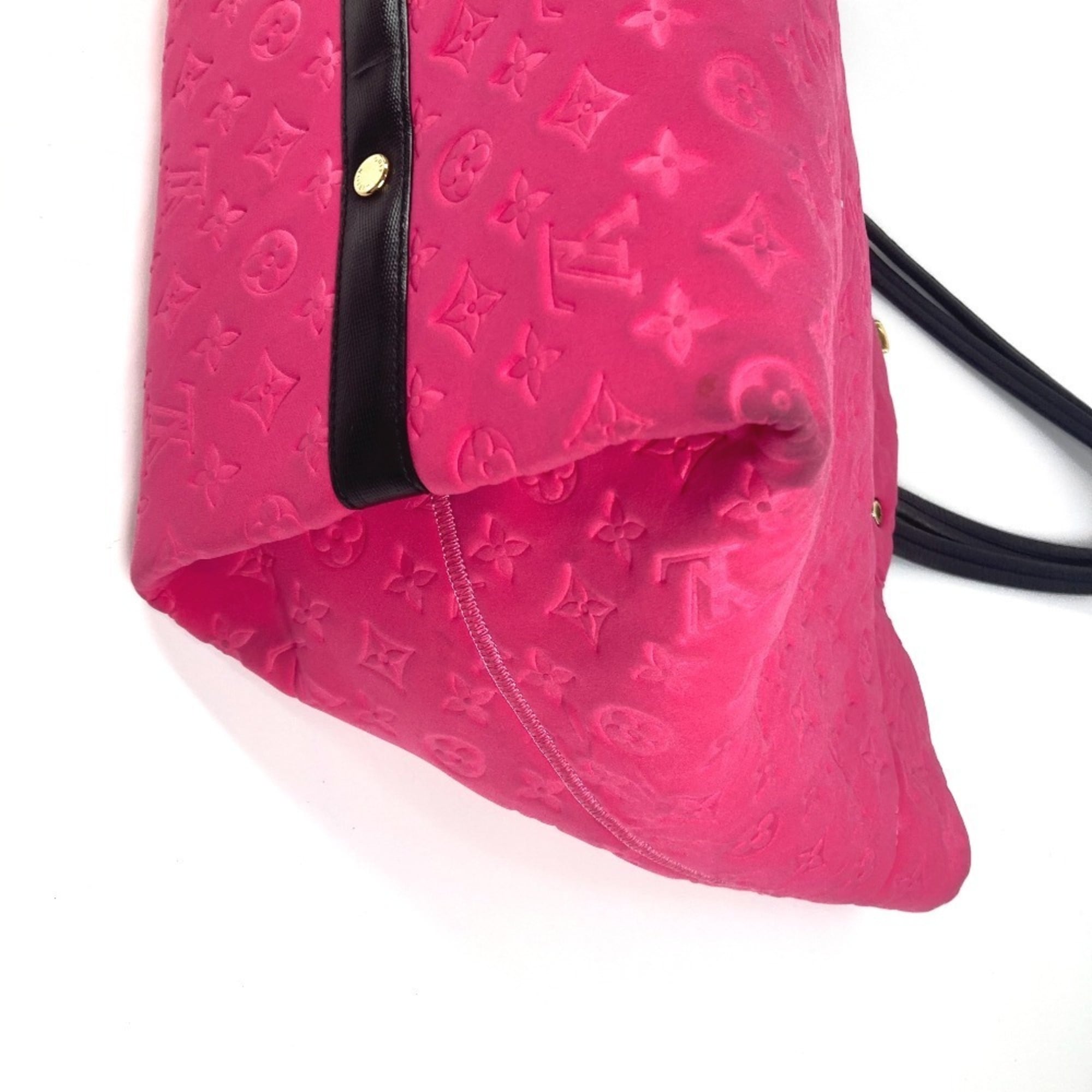 Louis Vuitton Black Pink Microfiber Shoulder Bag Tote Bag (Pre-Owned)