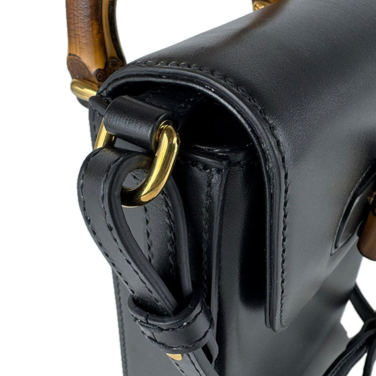 Gucci Black Leather Handbag Shoulder Bag (Pre-Owned)