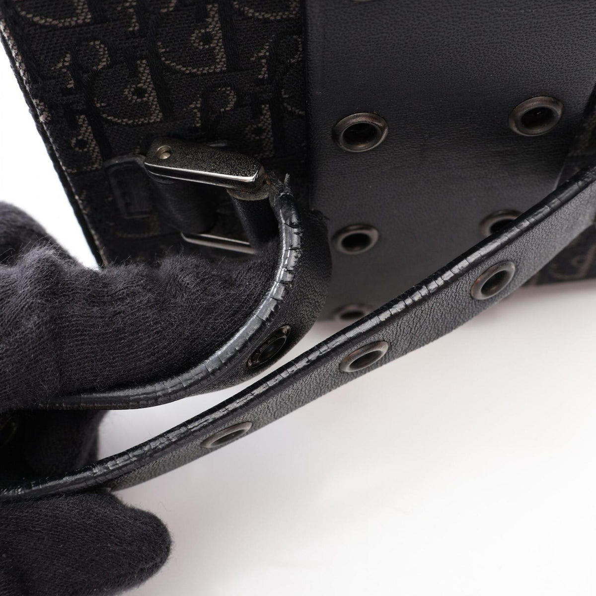 Christian Dior Black Canvas Leather Handbag (Pre-Owned)