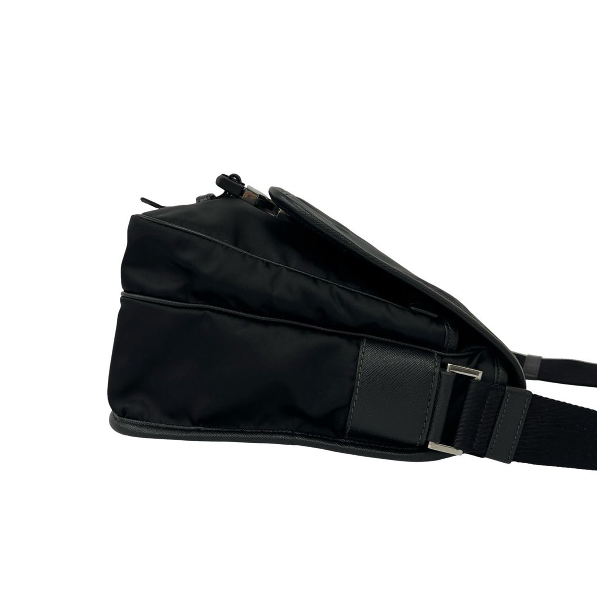 Prada Black Nylon Leather Shoulder Bag (Pre-Owned)