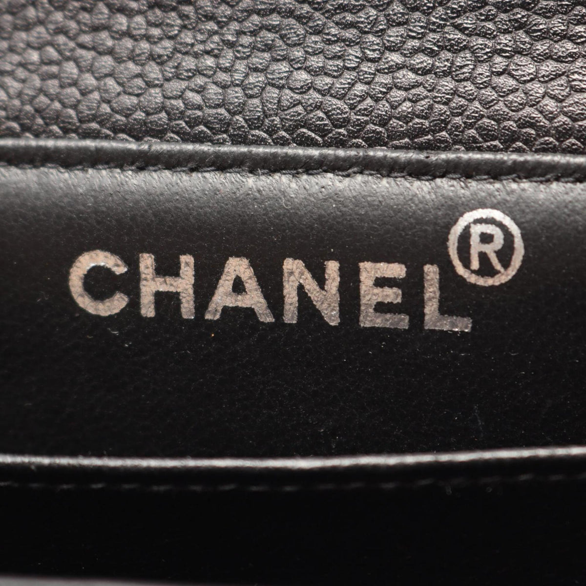 Chanel Matelasse Black Grained Calfskin Handbag (Pre-Owned)