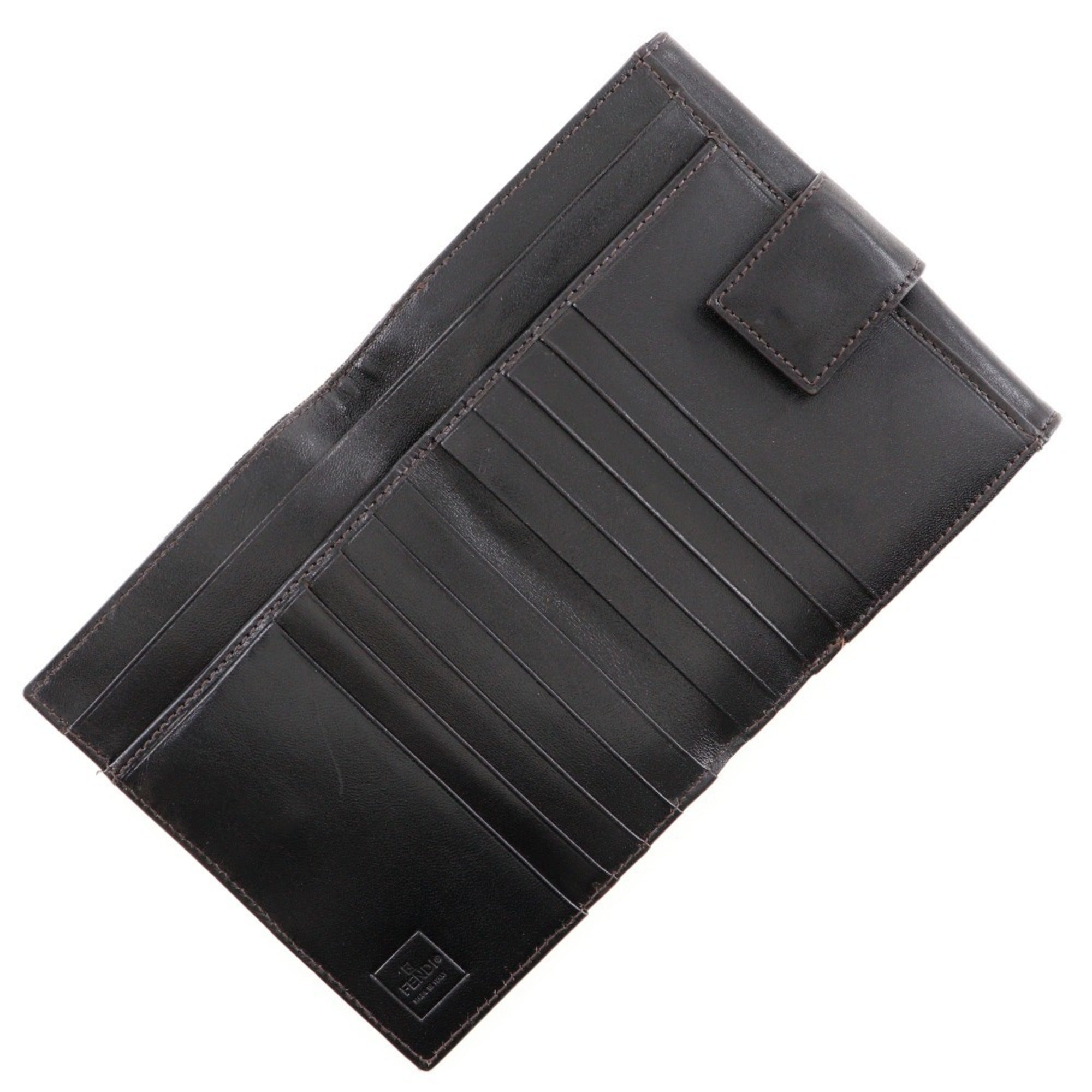 Fendi Brown Canvas Leather Wallet (Bi-Fold) (Pre-Owned)