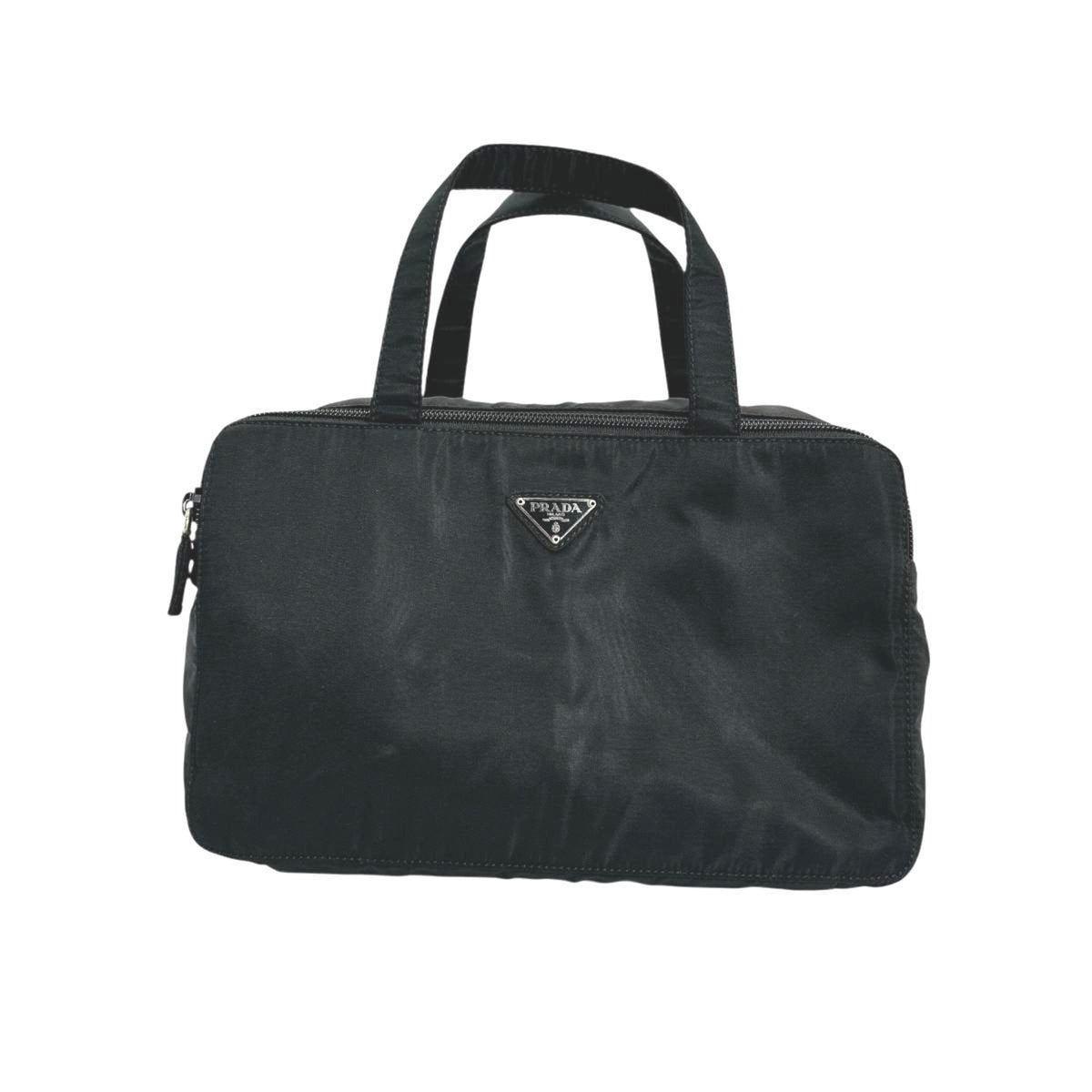 Prada Black Brown Nylon Handbag (Pre-Owned)