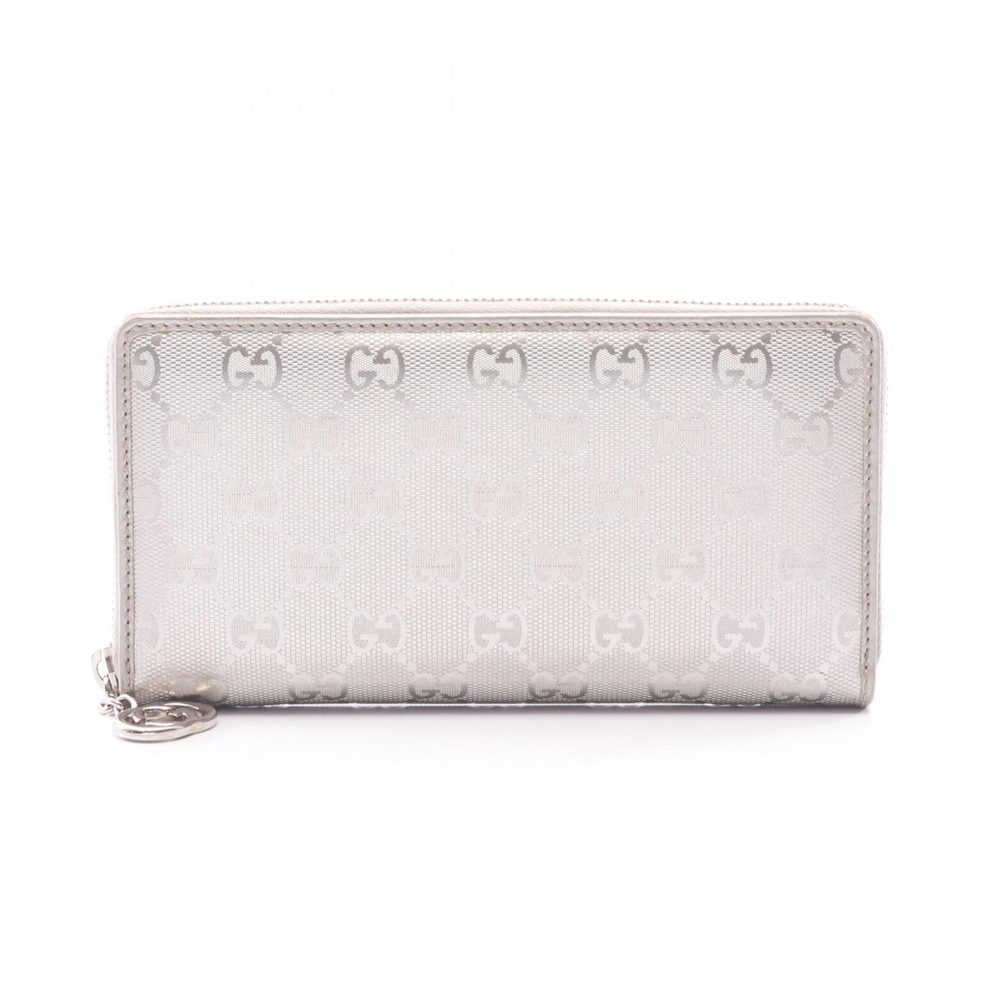 Gucci Silver Leather Long Wallet (Bi-Fold) (Pre-Owned)
