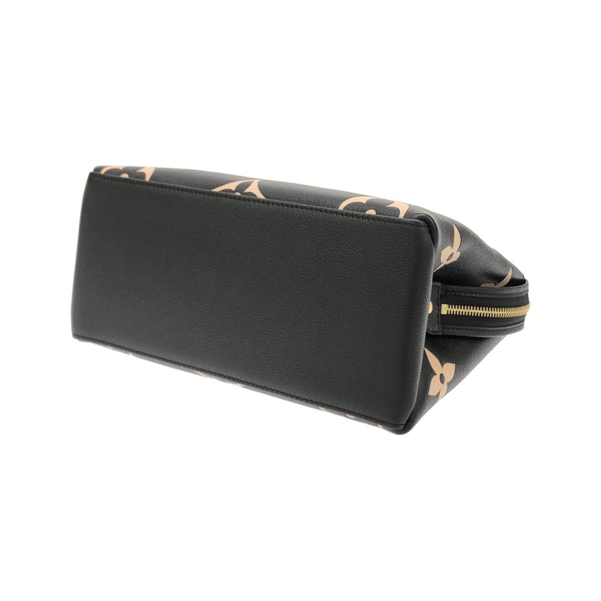 Louis Vuitton Beige Black Leather Handbag (Pre-Owned)