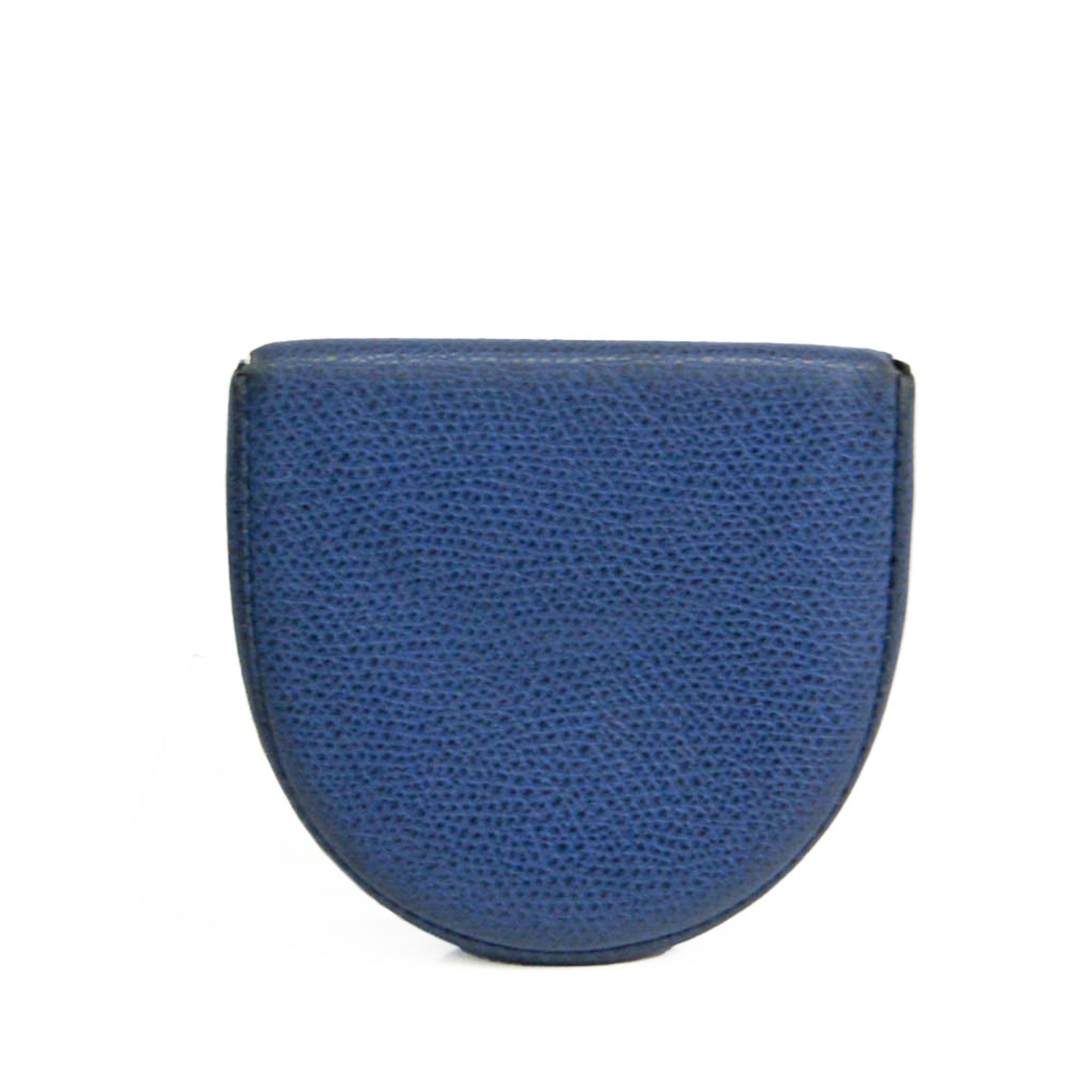Valextra Royal Blue Leather Coin Purse/Coin Case (Pre-Owned)