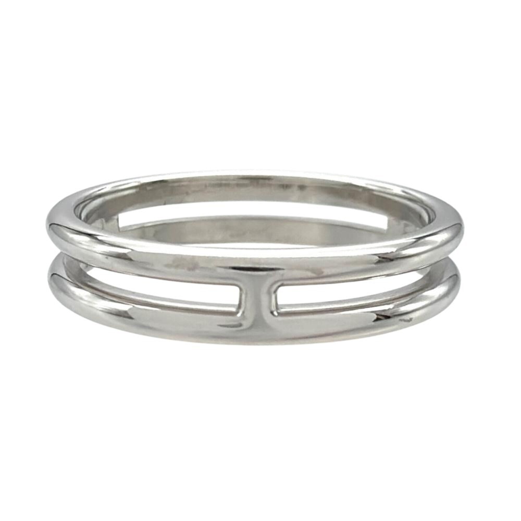 Hermes White Gold White Gold (18K) Band Ring (Pre-Owned)