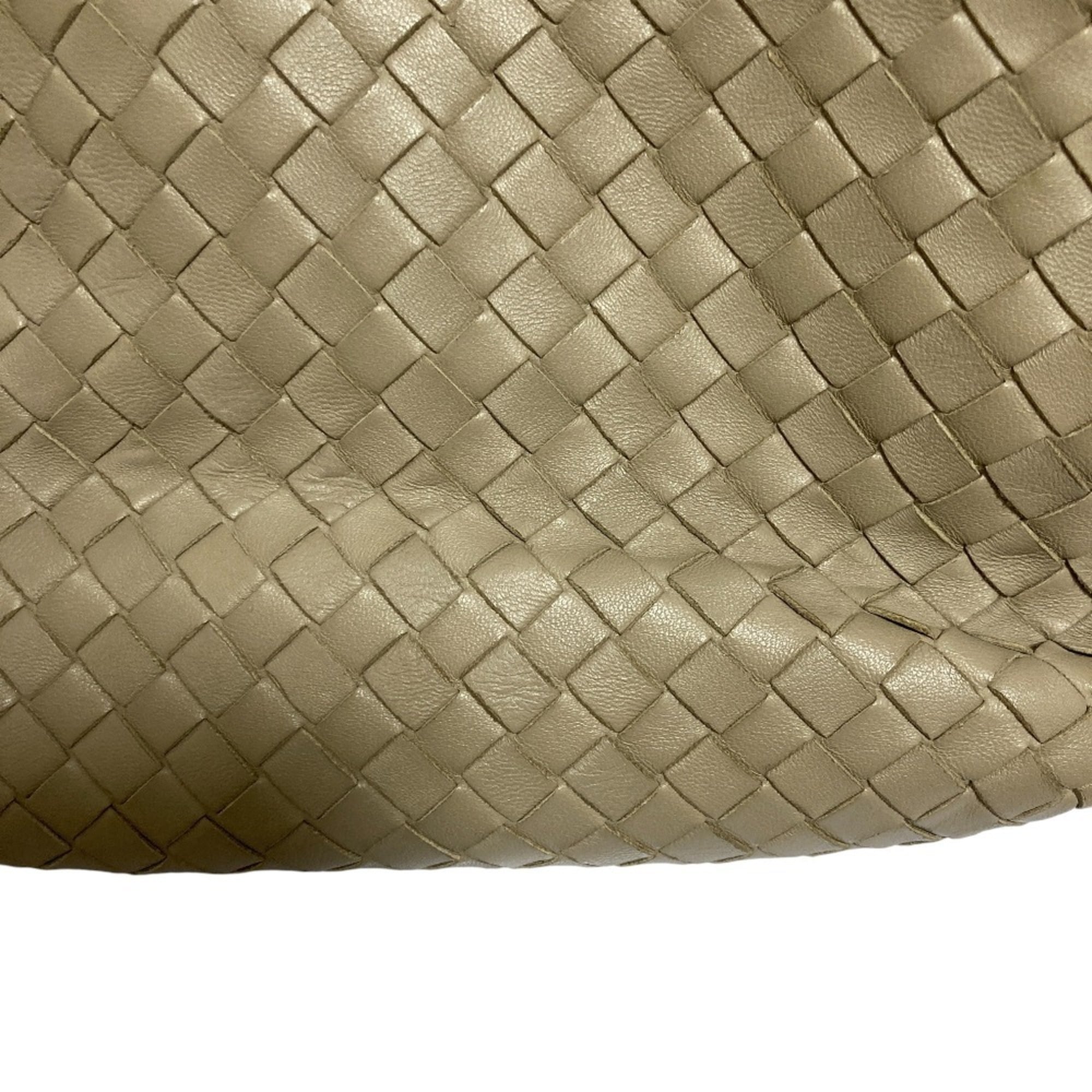 Bottega Veneta Grayish Intrecciato Shoulder Bag (Pre-Owned)