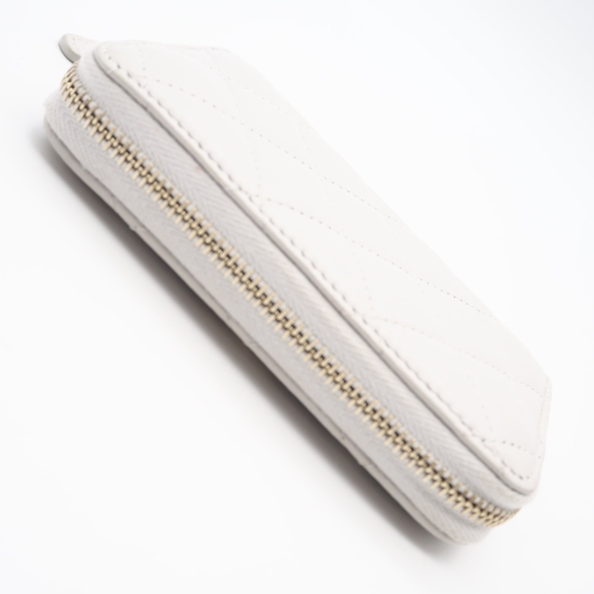 Chanel Gray Leather Coin Purse/Coin Case (Pre-Owned)