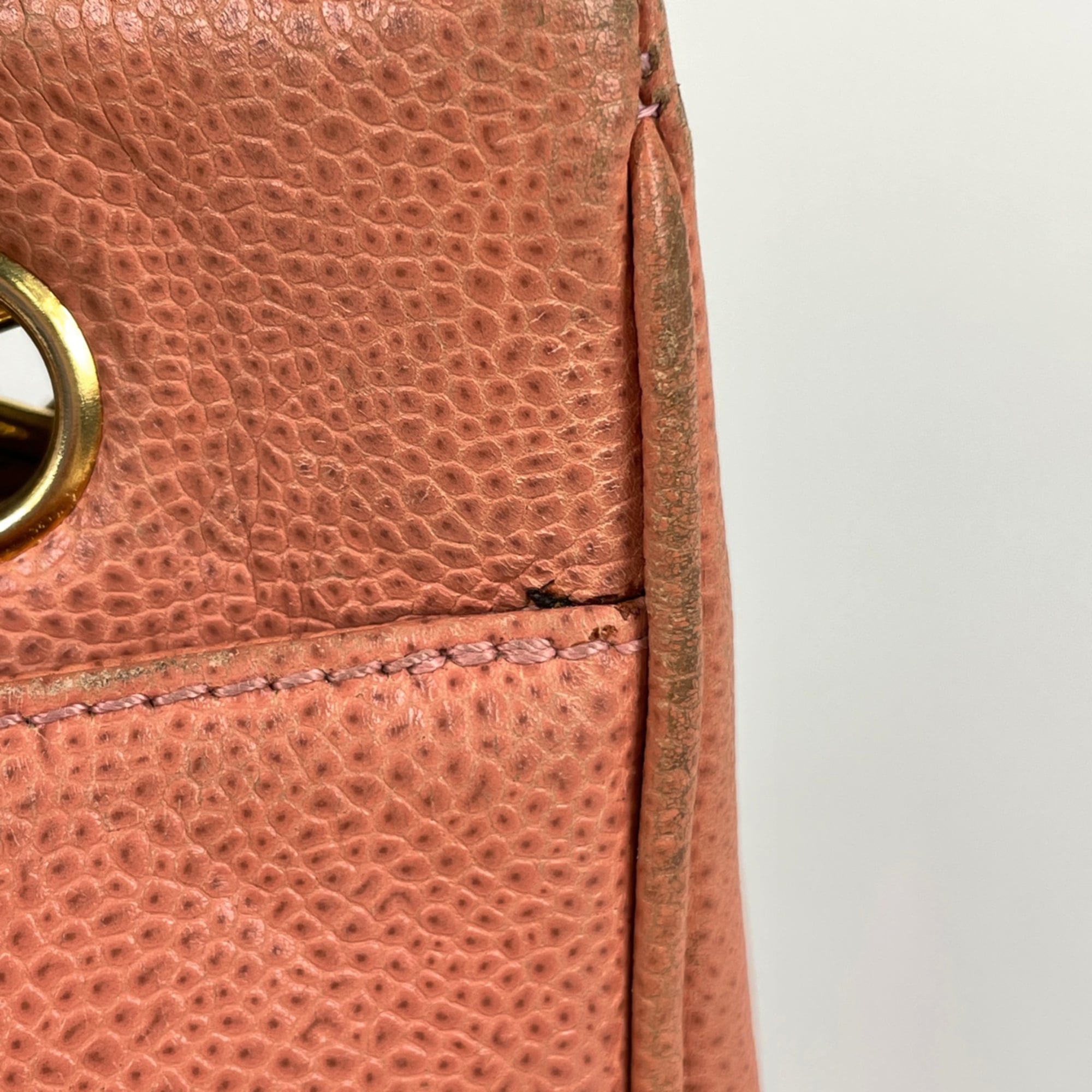 Chanel Salmon Pink Grained Calfskin Shoulder Bag Tote Bag (Pre-Owned)