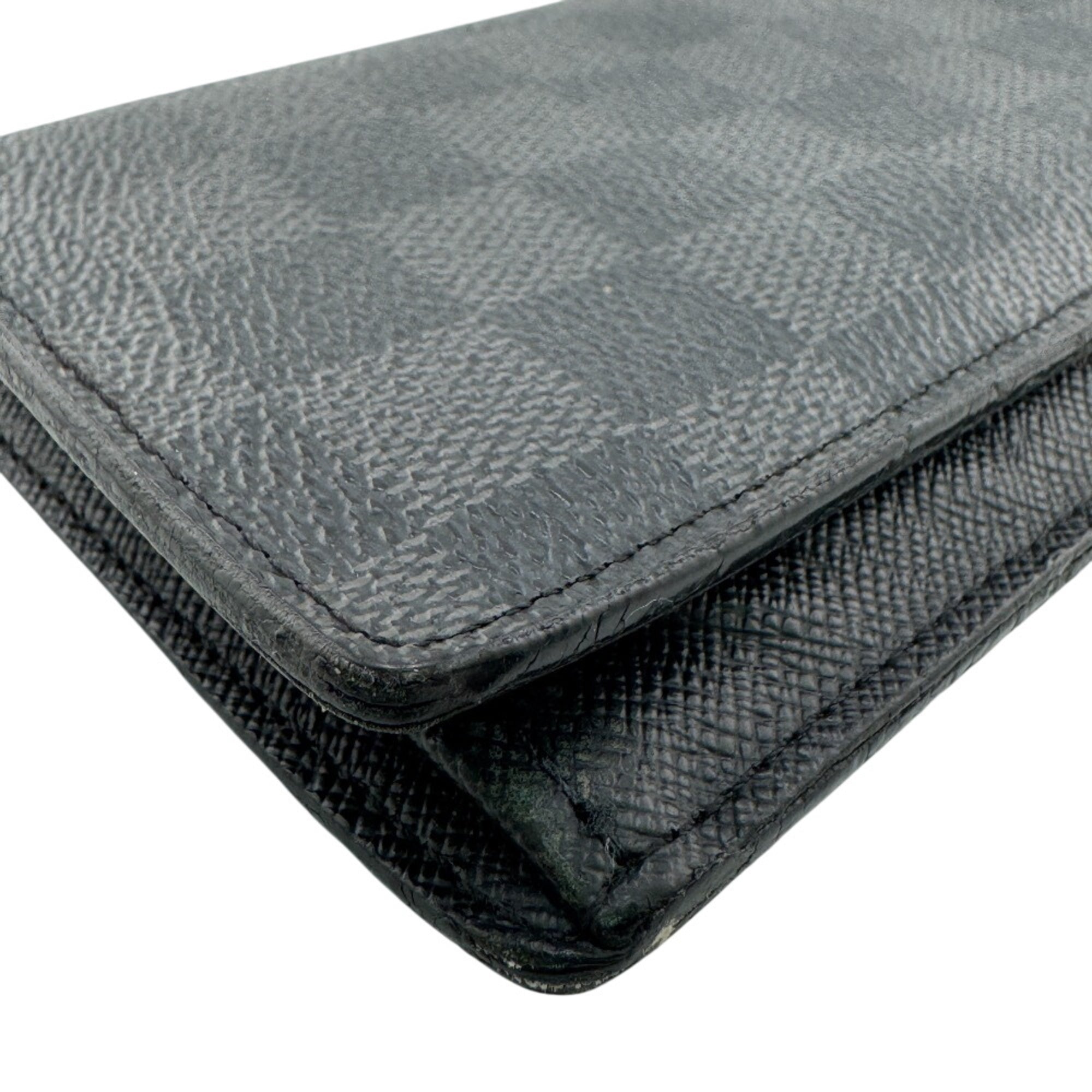 Louis Vuitton Damier Graphite Black Gray Leather Long Wallet (Bi-Fold) (Pre-Owned)